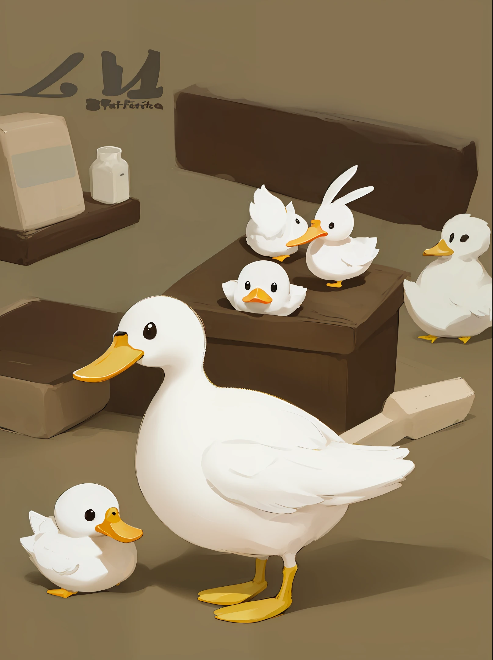 1 duck, cute, style cartoon, simple background, cartoon, pato fofo