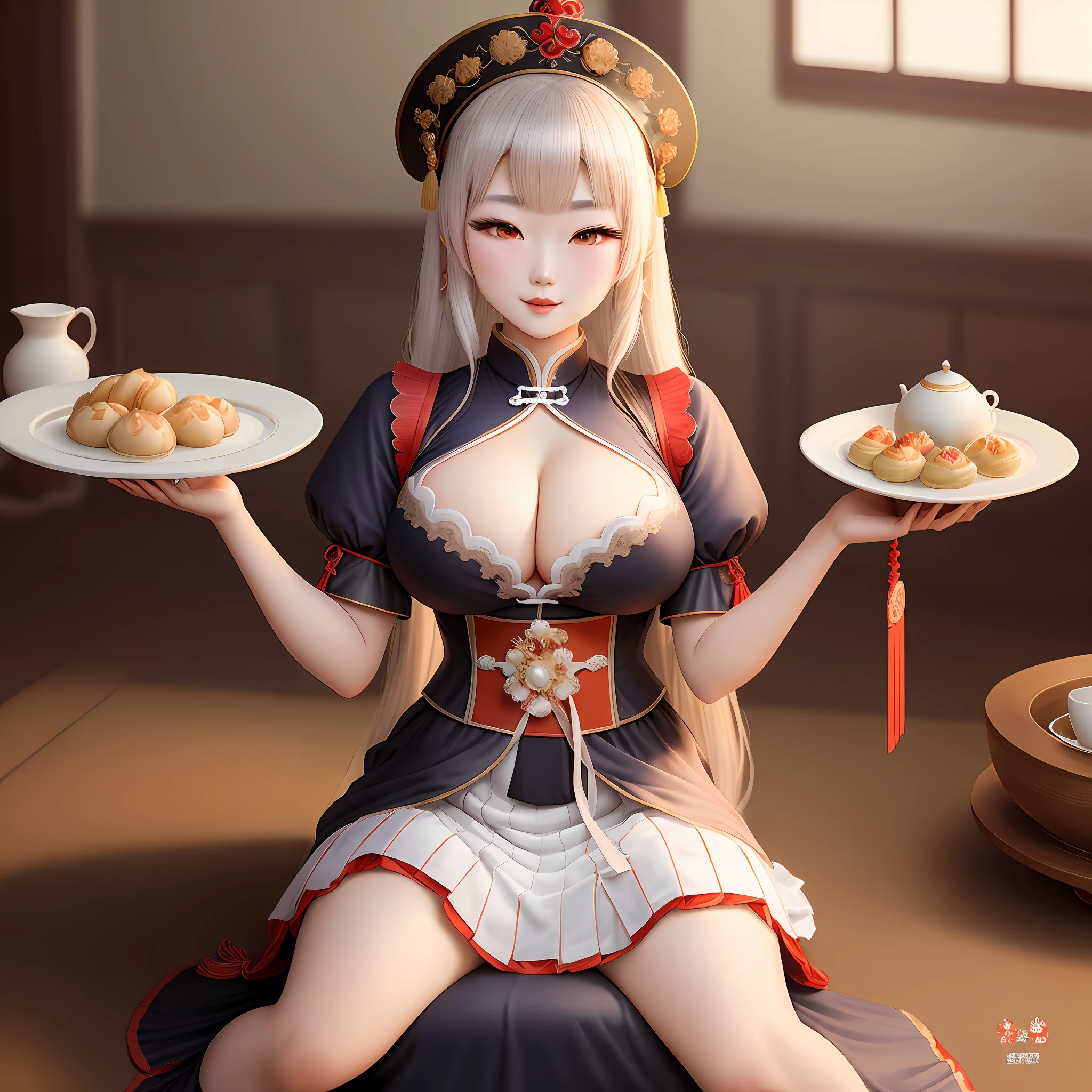 Tang Dynasty palace maid, anime style, ultra HD, bigger breasts, do not wear bras and tunics