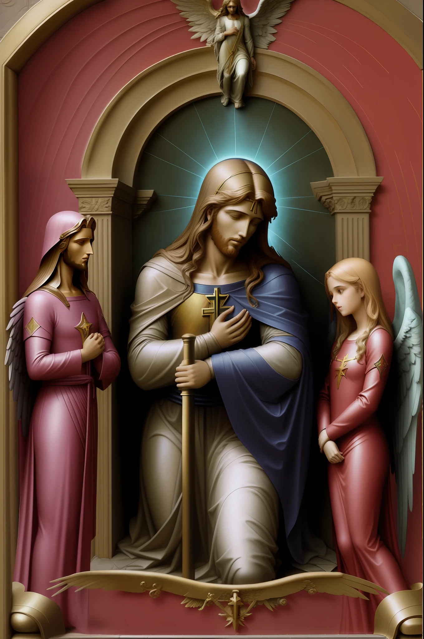 Archangel St. Raphael together with Jesus Christ