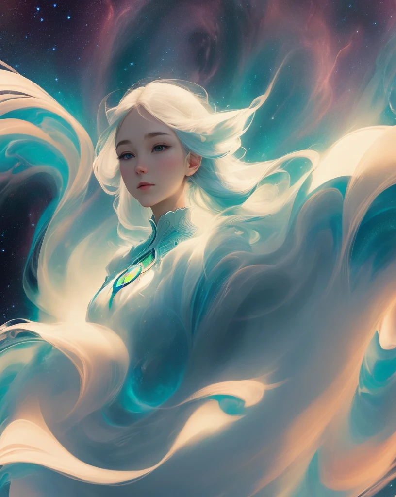 etheric spirits swirling, adult,perfect face