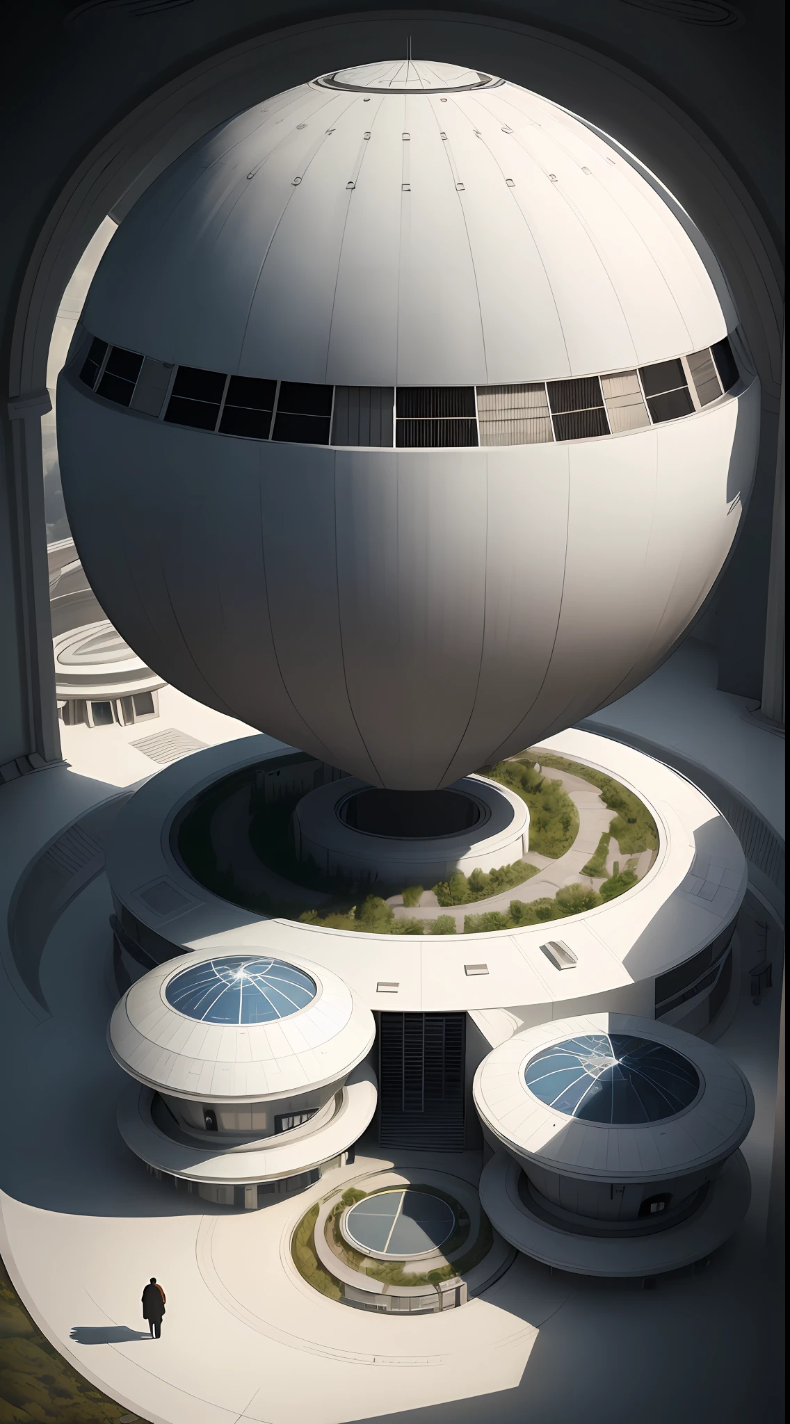 an architectural rendering for a lunar colony