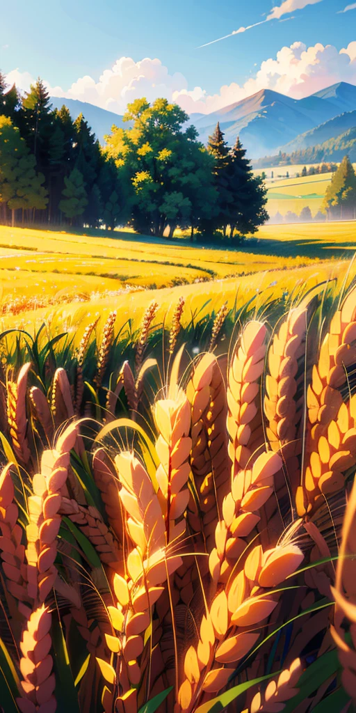 Masterpiece, best quality, (very detailed CG unified 8k wallpaper) (best quality), (best illustration), (best shade) nature harvest wheat , super detailed --v6