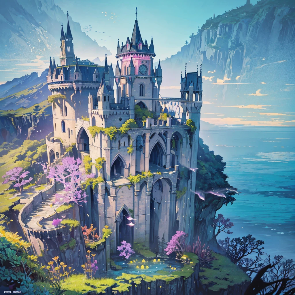 Masterpiece, High Quality, Ocean Forest, City, Fantastic Fantasy, Glowing Plants, Coral Viaduct, (Swarm of Glowing Jellyfish), (Shoal of Fish with Transparent Wings Flying in the Sky), Misty, Extreme Detail, Morning Light, Epic Composition, (Intricate Detail), (Intricate Design, Ultra Detail: 1.2), Art Station, (Masterpiece, Best Quality), Ultra HD, 32k ,castle,relic --v 6