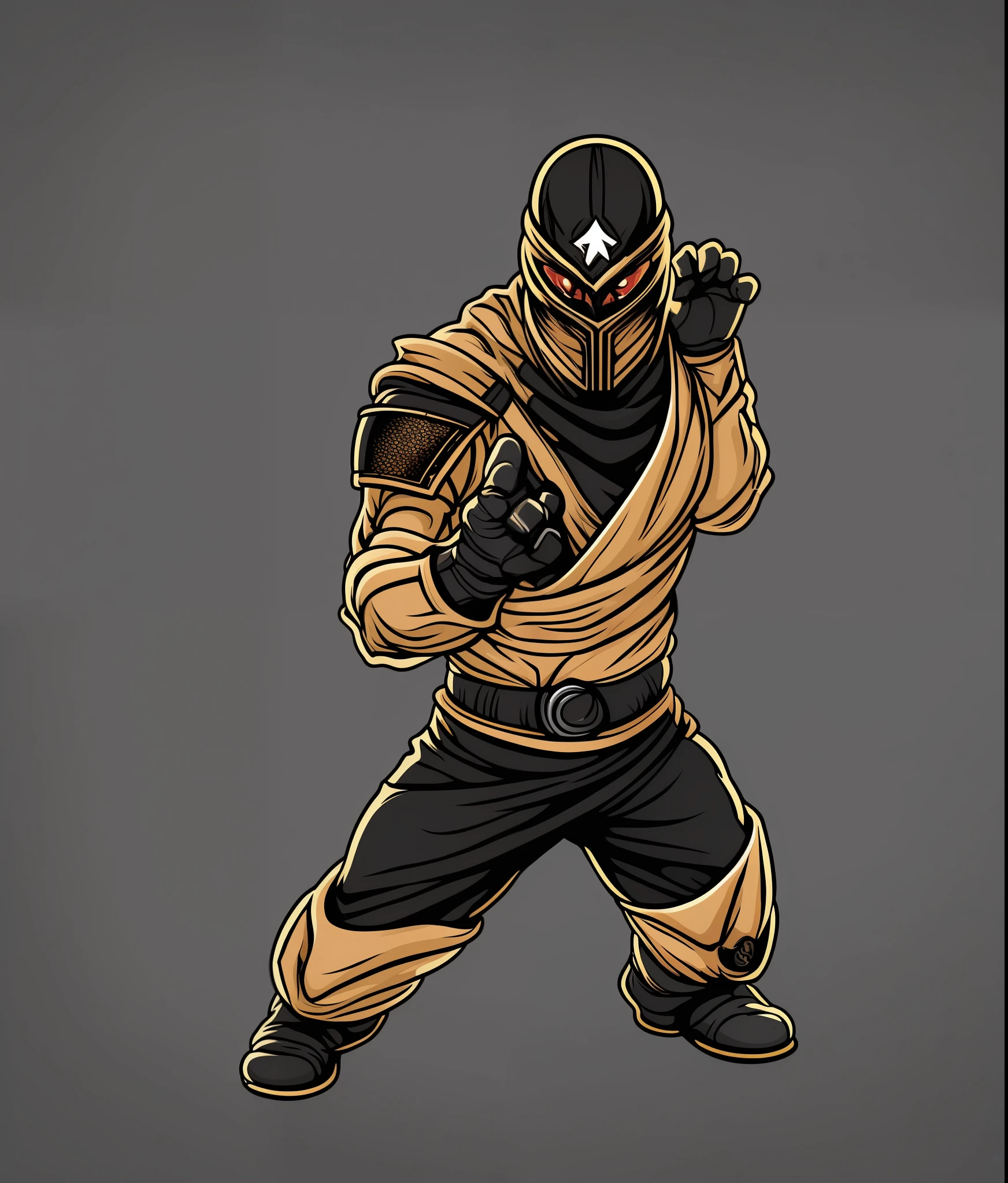 ninja costume, vintage style, (t-shirt design), realistic volumetric light of masterpiece