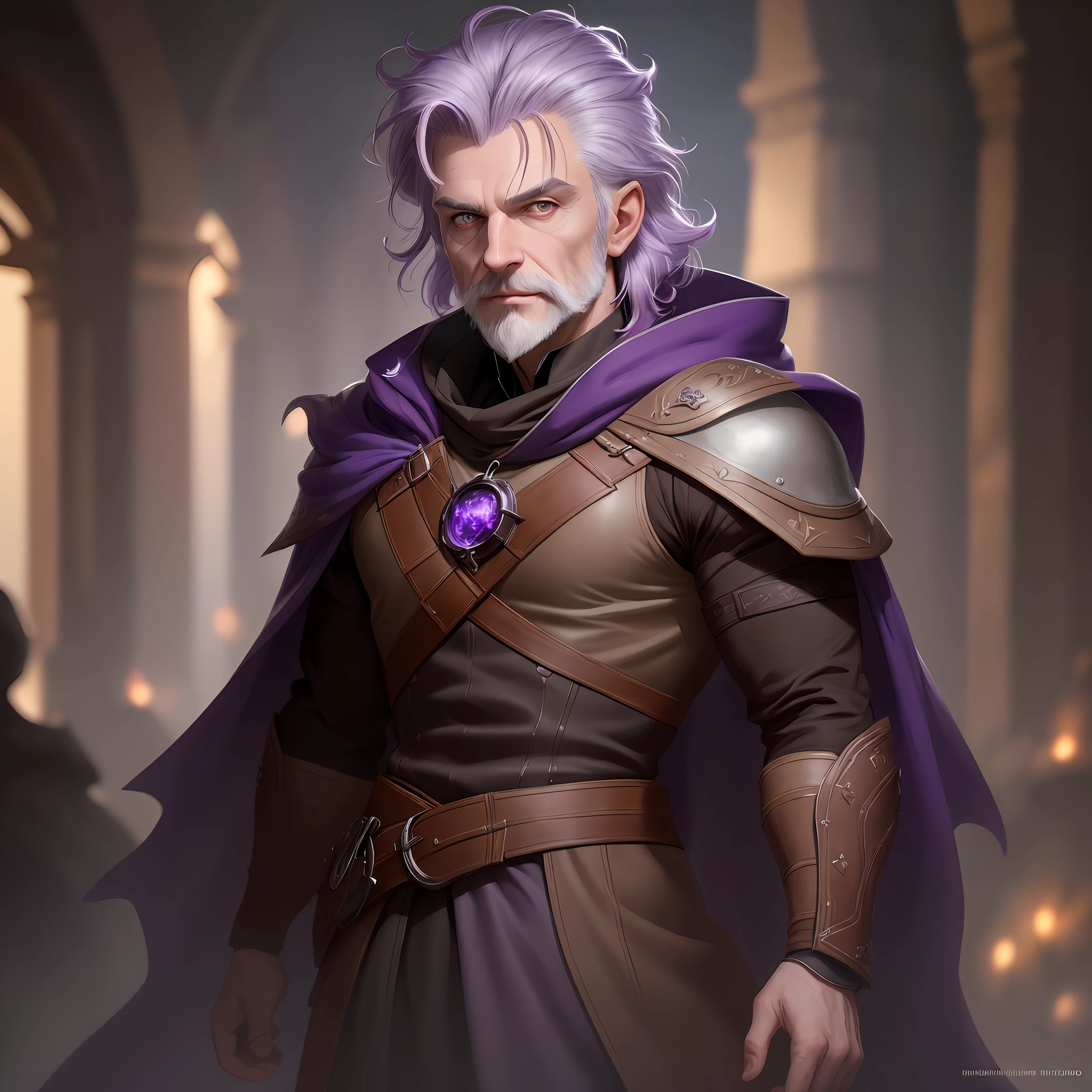 style, details, full torso shot, cold lighting, cute, random thin man pale evil scientist, 65 years old,white European skin, thin thin body and no muscles, soil,purple colored hair and purple beard, short purple hair, medieval scientist clothing, intense shadows, thick contours, dynamic pose, windblown hair, perfect face, realistic eyes, round iris of dark brown color, dark brown colored eyes, perfect eyes, complex, helium, twirling, trending artstation, sharp focus, studio, details, highly detailed, sharp, dnd character portrait, perfect lighting, illustration style, masterpiece, cinematic lighting, 8k