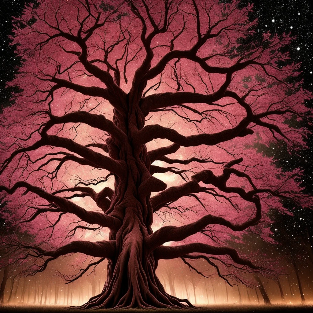 a cosmic horror tree thats boughs are the universe