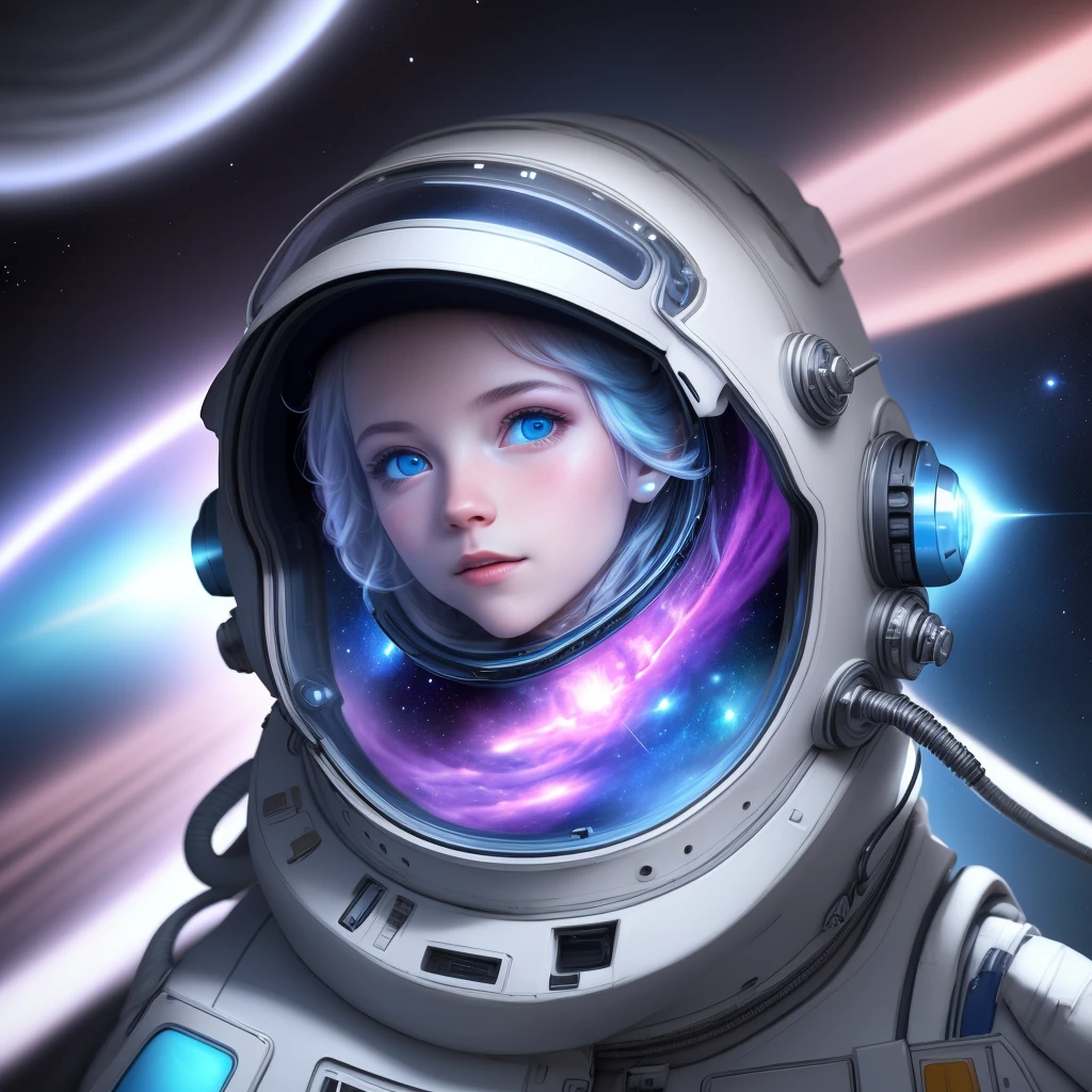 Astronauta, 3d estilo cyber pank na cor azul, high detail, Surrealism, image fill, UHD, super detail