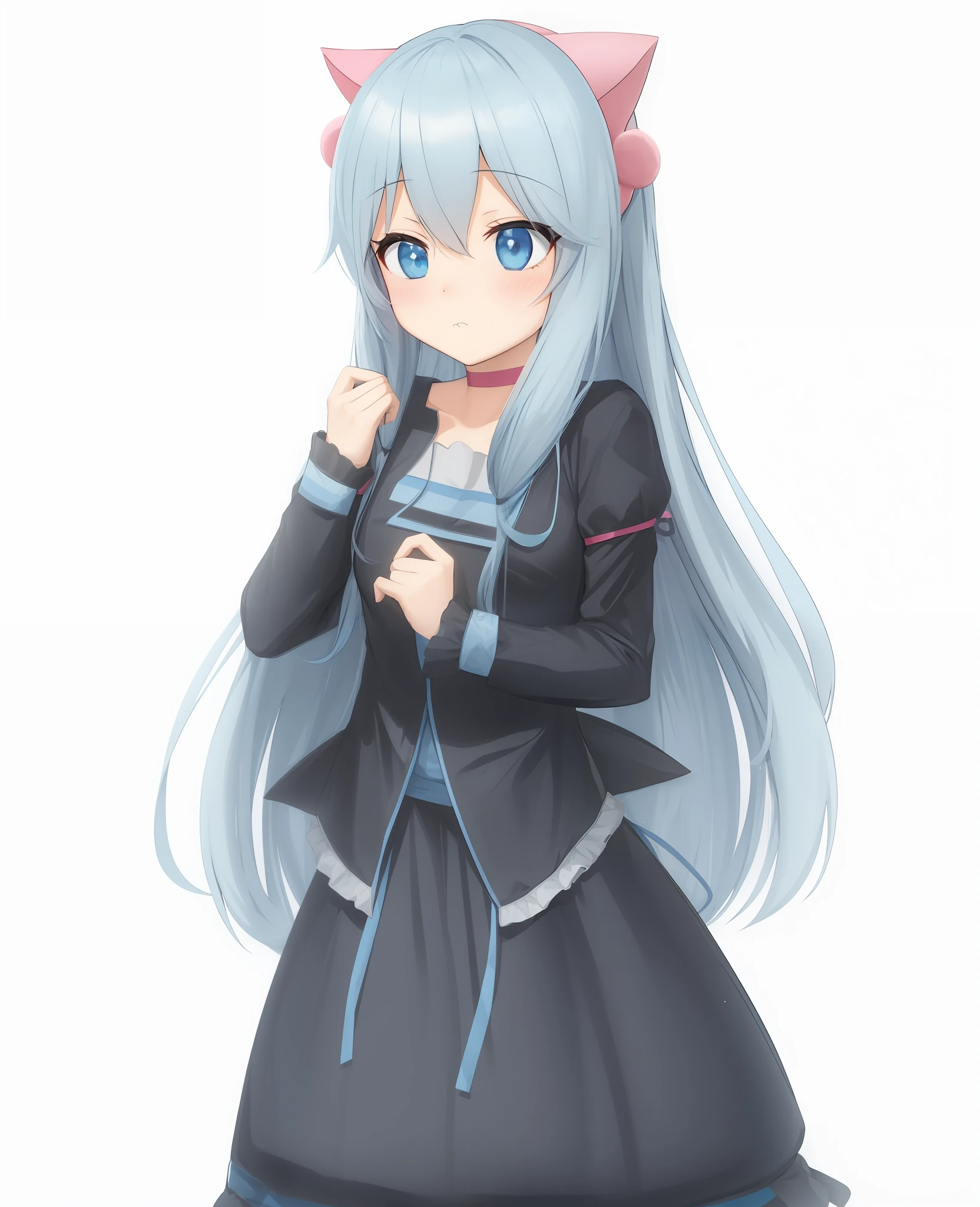 anime girl with long hair and blue eyes wearing a cat ears headband, cute anime catgirl, anime catgirl, anime girl with cat ears, anime moe artstyle, nekomimi, kawaii realistic portrait, anime cat, cute anime face, beautiful anime catgirl, pink twintail hair and cyan eyes, girl with cat ears, very beautiful anime cat girl, closed eyes