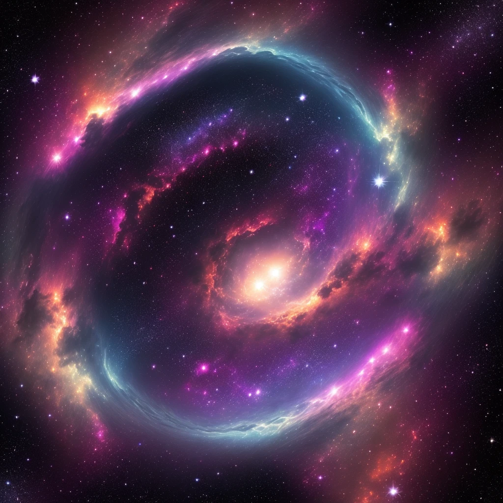 Cosmic sky, outer space nebula background