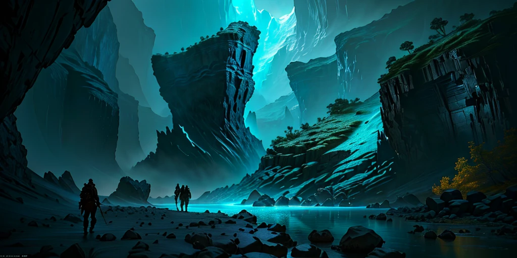 there is a very large cave with a lot of rocks and water, 4 k resolution concept art, concept art 8 k resolution, concept art 8k resolution, stunning! concept art, high quality digital concept art, 8k resolution concept art, 8k hd concept art, concept art 8 k, award winning concept artist, concept art wallpaper 4k, 8 k concept art