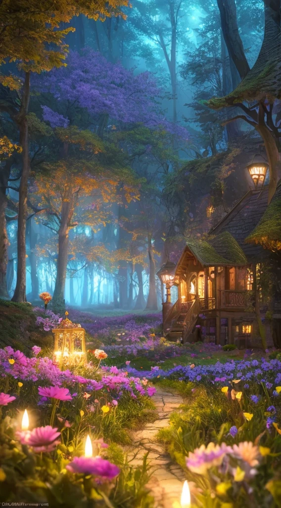 masterpiece, best quality, high quality,extremely detailed CG unity 8k wallpaper, An enchanting and dreamy scene of a fantasy forest, with towering trees, glowing mushrooms, and hidden fairy glens, creating a sense of mystique and enchantment, artstation, digital illustration, intricate, trending, pastel colors, oil paiting, award winning photography, Bokeh, Depth of Field, HDR, bloom, Chromatic Aberration ,Photorealistic,extremely detailed, trending on artstation, trending on CGsociety, Intricate, High Detail, dramatic, art by midjourney