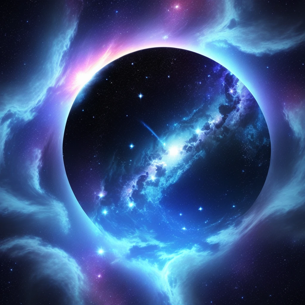 Outer space gradient blue nebula background