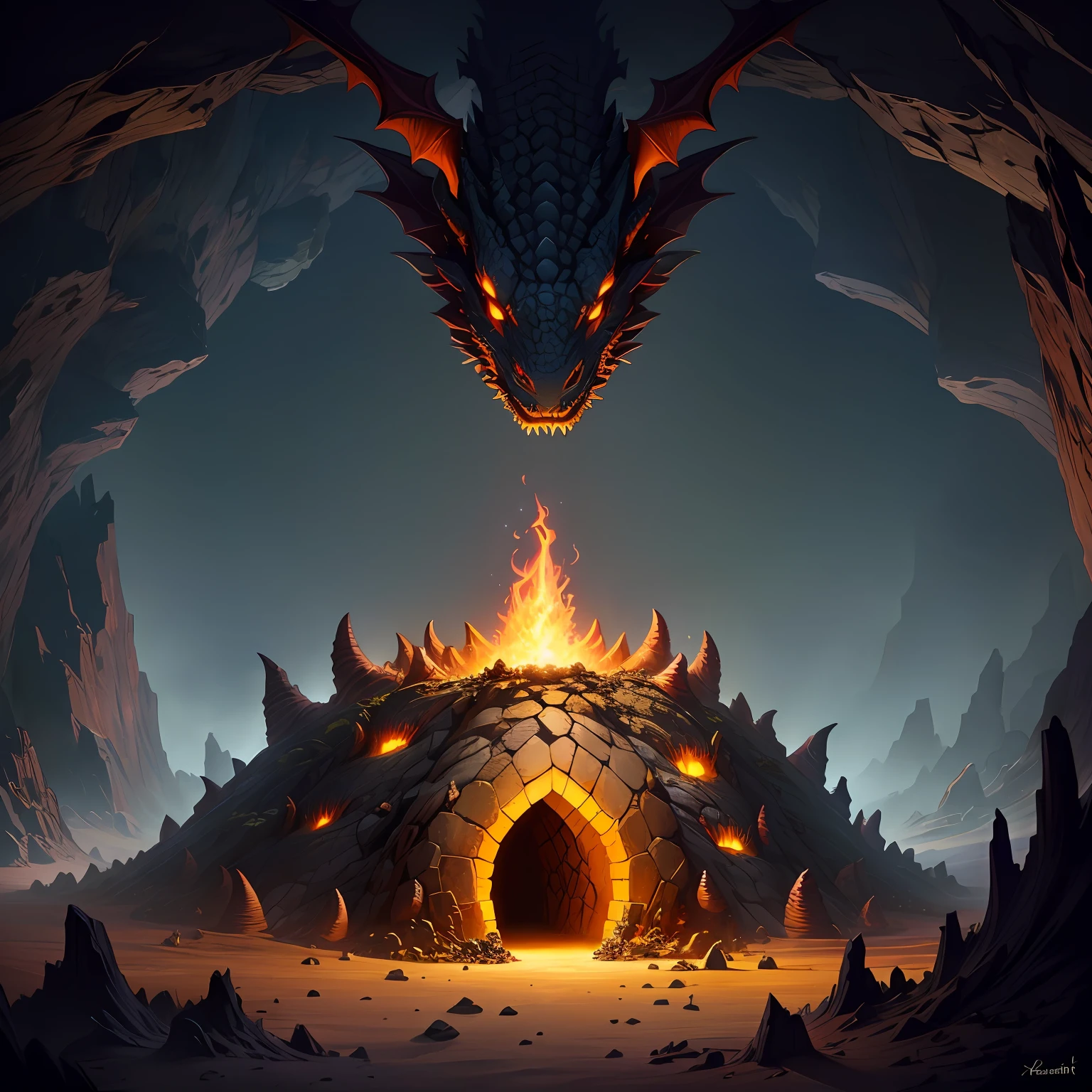 dragon treasure cave dark anthill