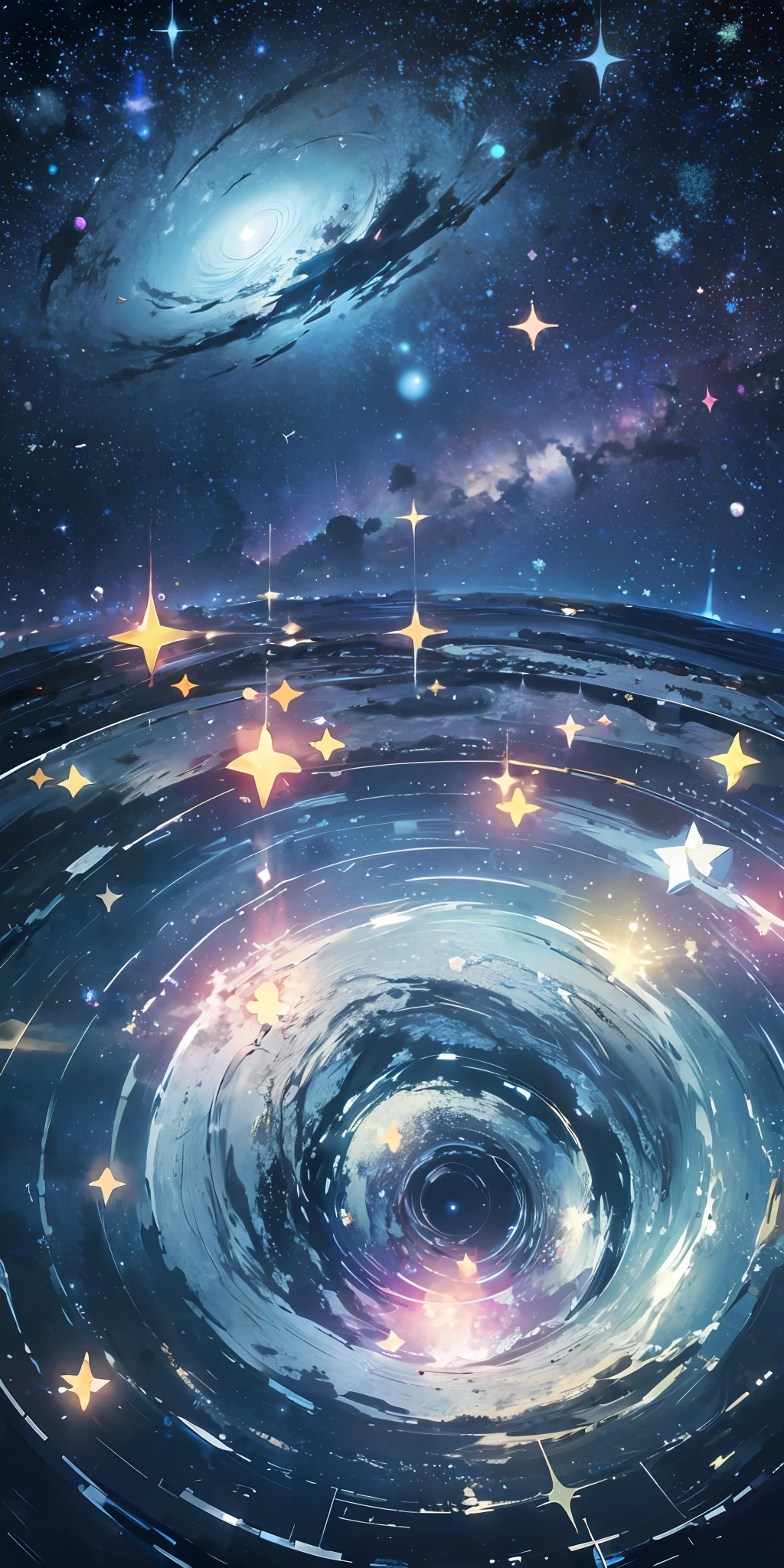 ridiculous resolution, high resolution, (masterpiece:1.4), super detailed, 1boy, seen from above, space, floating, --v 6