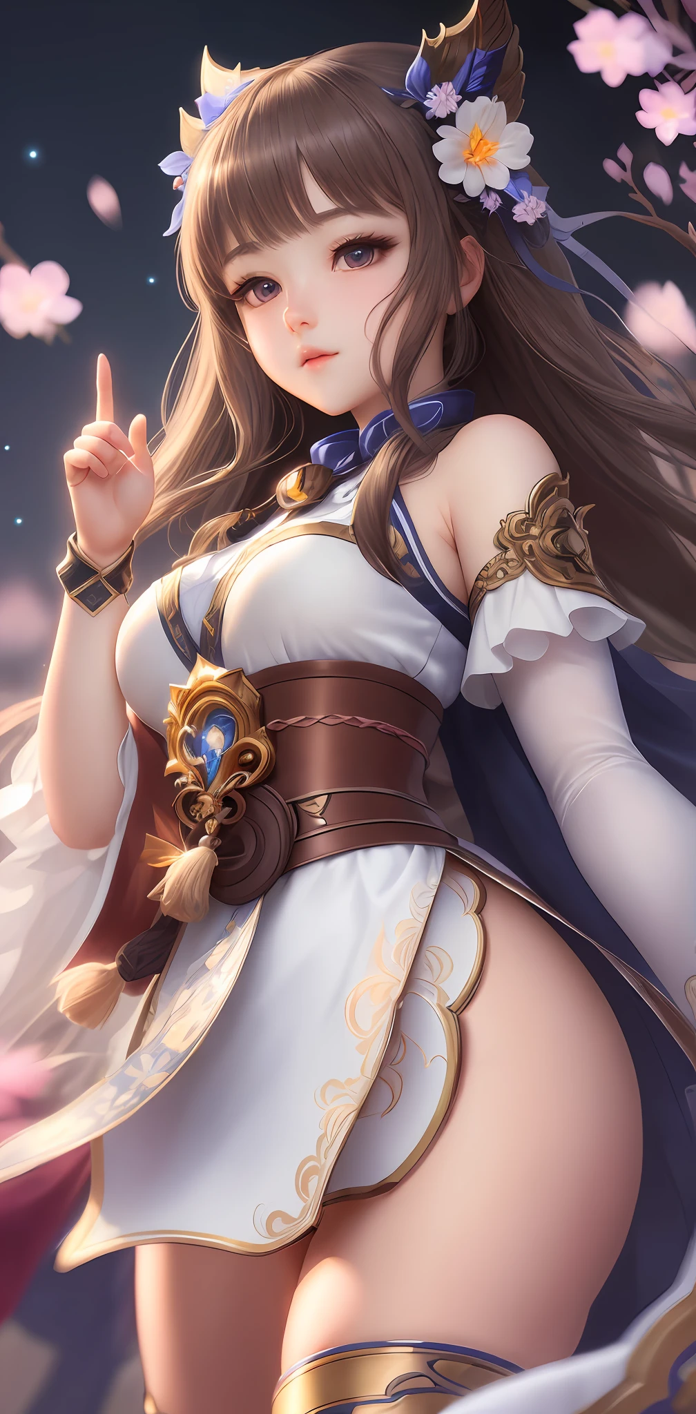 Best quality, masterpiece, detailed face, detailed eyes, detailed body, detailed finger, newest, light particle, mobile legend, 1girl,