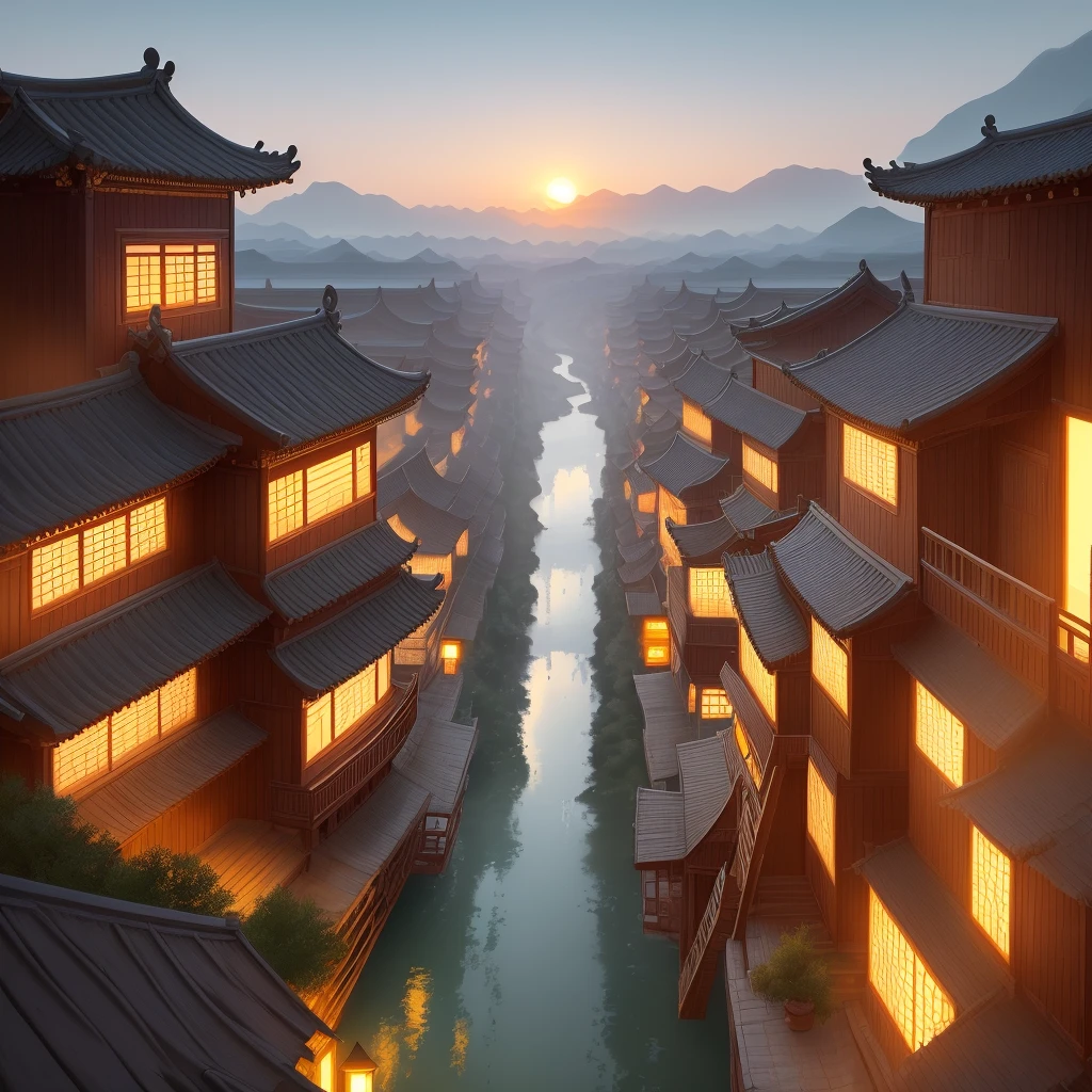 High-definition illustration, ultimate picture quality, static painting style, exclusive Yellow River upper reaches scenery boutique wallpaper.

Picture quality: fresh and natural, elegant and warm colors, rendering the spectacular scene of the upper reaches of the Yellow River and the magnificent architectural style of the ancient city.

Composition/Scene: Close-up of the magnificent lonely city, borrowing the sunset and the gentle atmosphere of the Qiang flute, highlighting the long history of the lonely city, reflecting the quiet and gentle rhyme and heavy temperament.

Emotion/subject: No need for cumbersome description, presented from a top-down perspective and vertical depth of field, showing the magnificence of nature and the heaviness of human history.