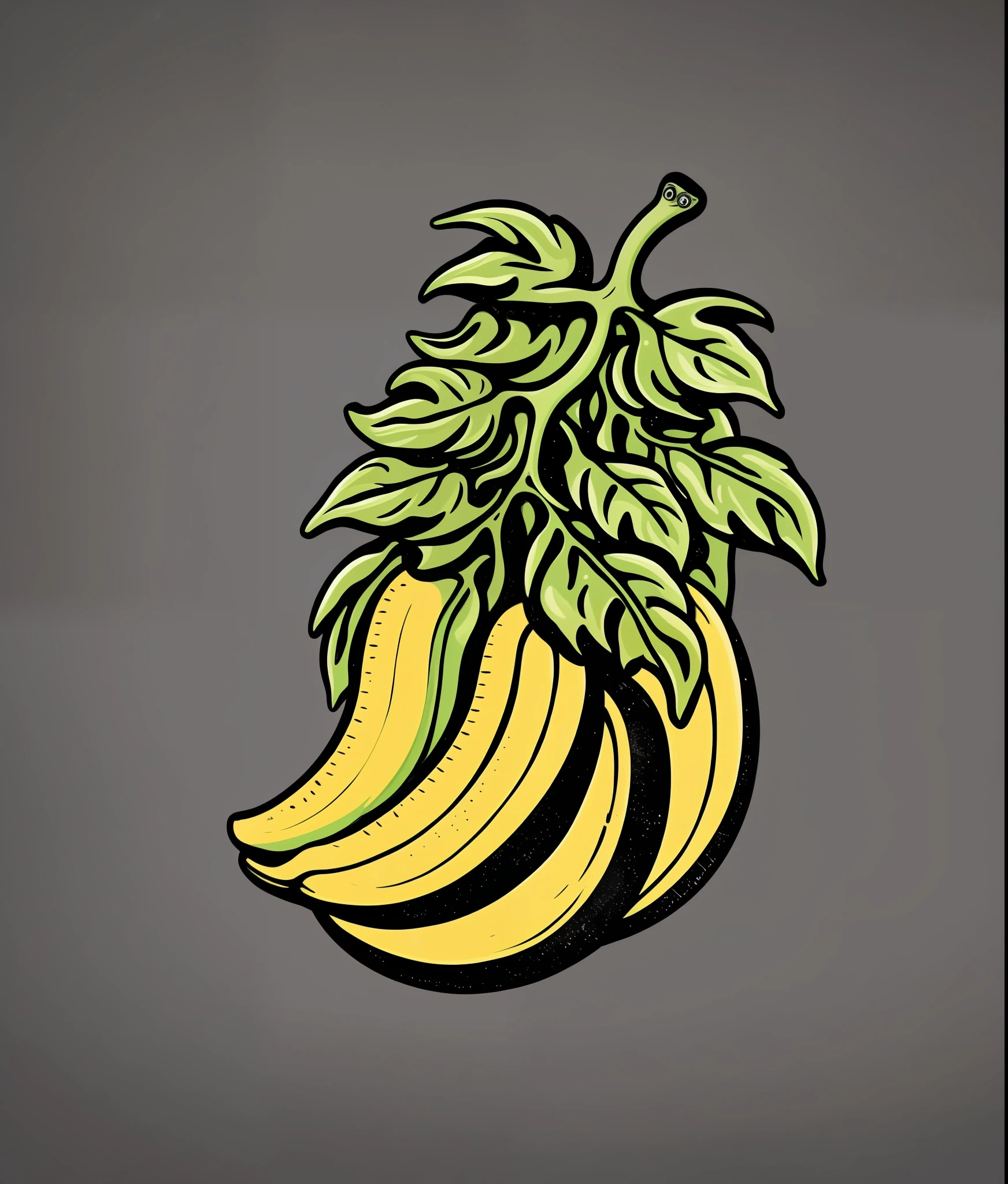 bananas, vintage style, (t-shirt design), realistic volumetric masterpiece light