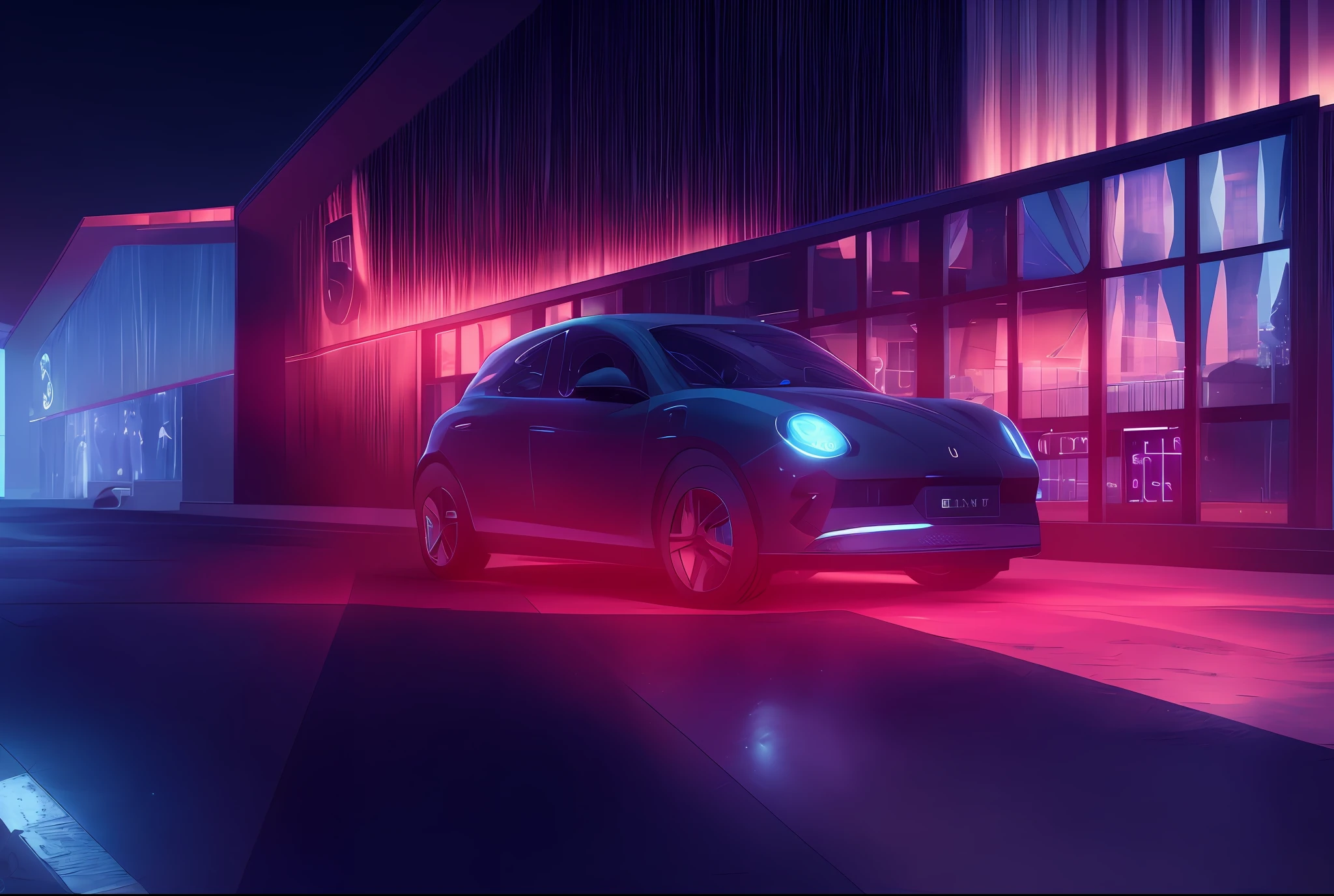 A realistic illustration of a futuristic luxury sport s car in paris, france. Night time and windy weather. Ultra detailed, 8K, HDR, Octane Render, Redshift, Unreal Engine 5. Professionally color graded, atmosphere, amazing depth, rich colors, powerful imagery, psychedelic overtones, 4K, 8K.