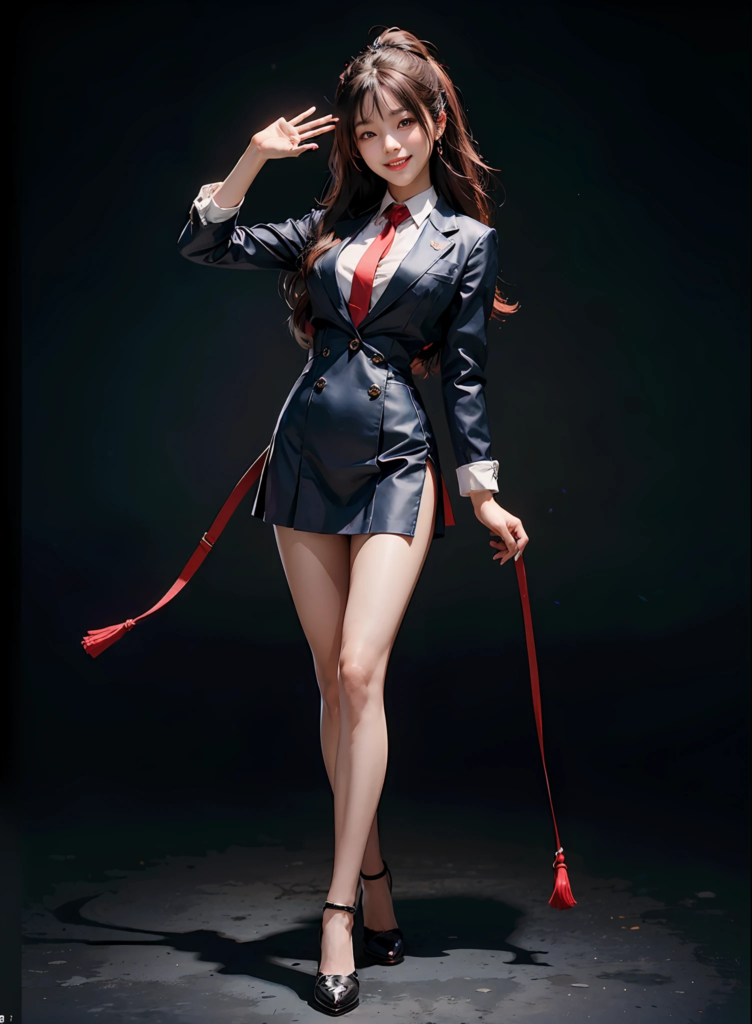 Full Body Shop, (Best Quality,Korean Girl,Smile,Sexy Body,Official Art), Desirable,Desirable Smile, Unity 8K Wallpapers, Very detailed, Beautiful and aesthetic, Professional lighting, (AF-S nikkor 58mm f/ 1.4G lens, top shadows),Evil smile,School uniform,School,Fashion show,Lookbook,