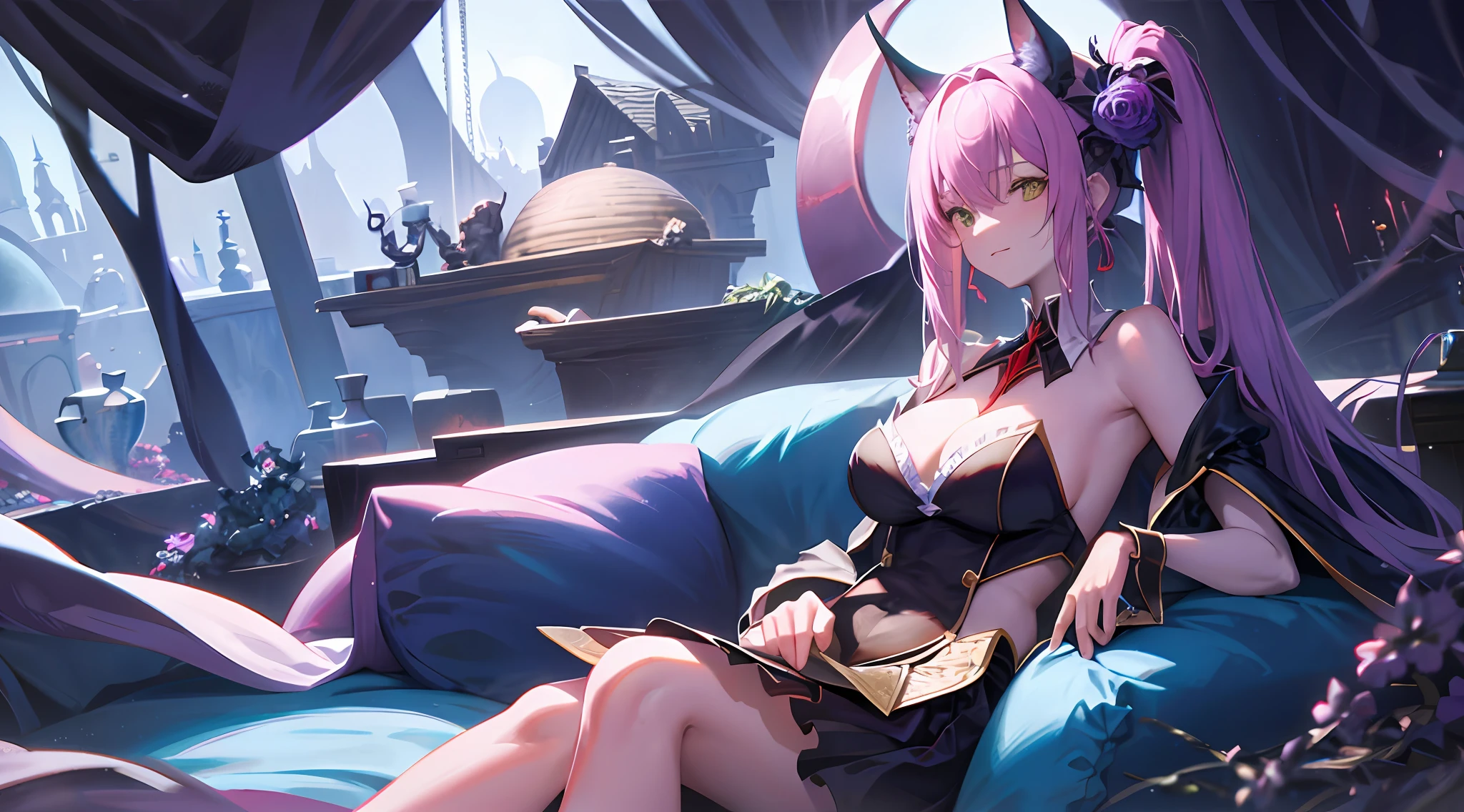 evil demon waifu relaxing fantasy world magical