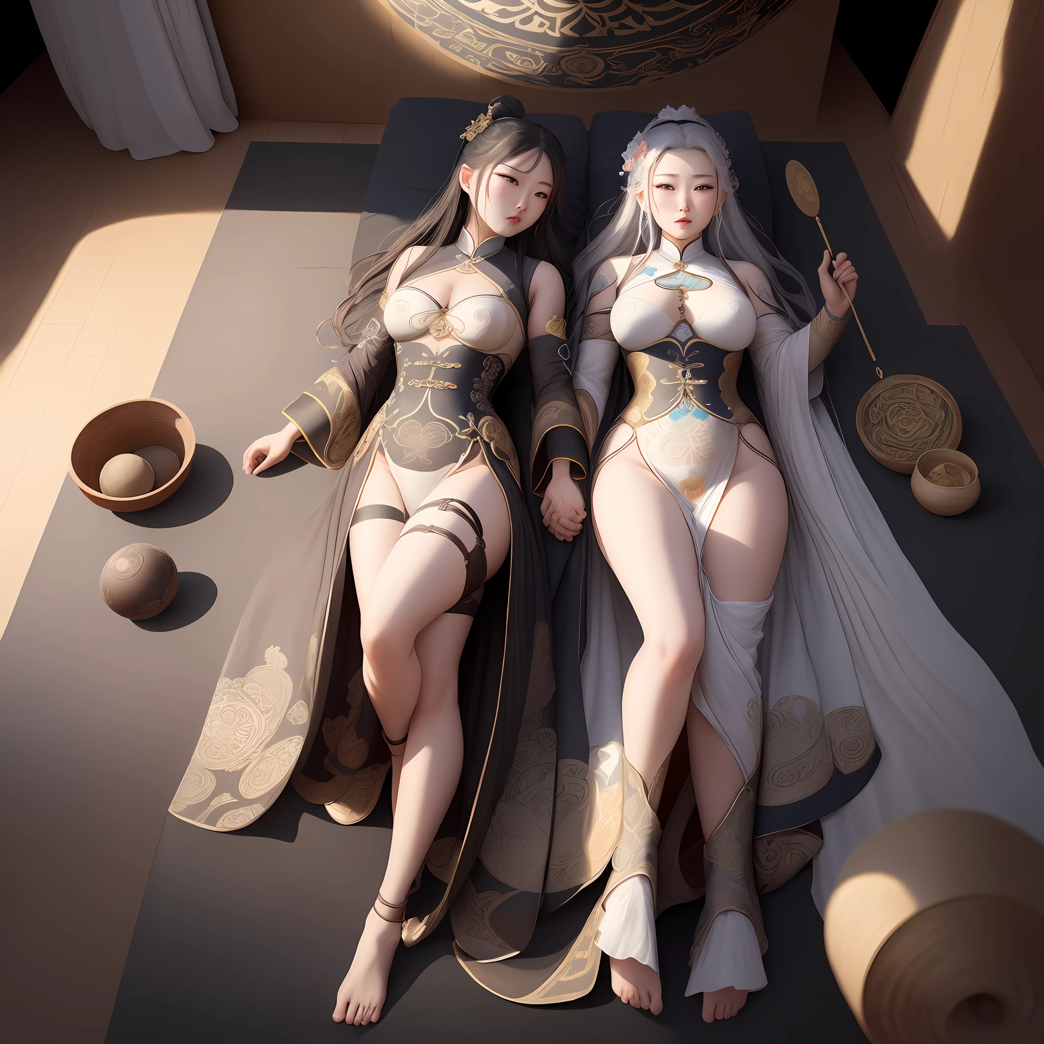 Live or die, that's a question, official art, unified 8k wallpapers, hyper-detail, beauty and aesthetics, Dunhuang flying sky, masterpieces, best quality, realism, (zen, mandala, tangled, entangled), intricate clothes, extreme details, dynamic angles, the most beautiful forms of chaos, elegance, a brutalist design, vivid colors, romanticism, whole body, from all directions, zhongfenghua