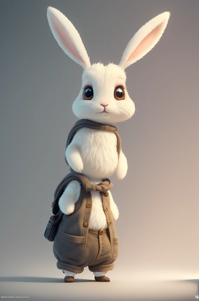 Cute adorable little bunny waving and smiling greeting me, unreal engine, cozy interior lighting, art station, detailed digital painting, cinematic, character design by mark ryden and pixar and hayao miyazaki, unreal 5, daz, hyper realistic, octane render