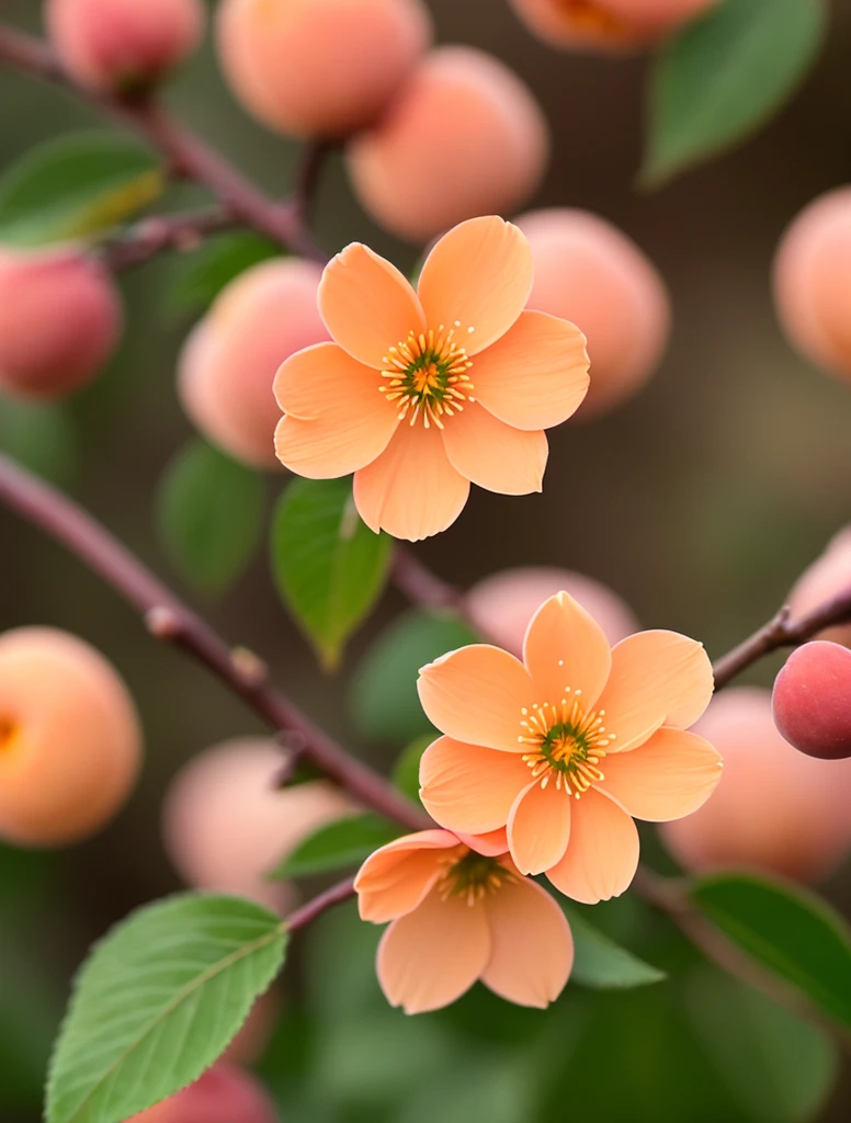 A (close-up (apricot pink flower: 1.2): 1.3), Japanese branches, (sunset: 1.5), lightroom, HDR, movie, (dark: 1.1), close-up