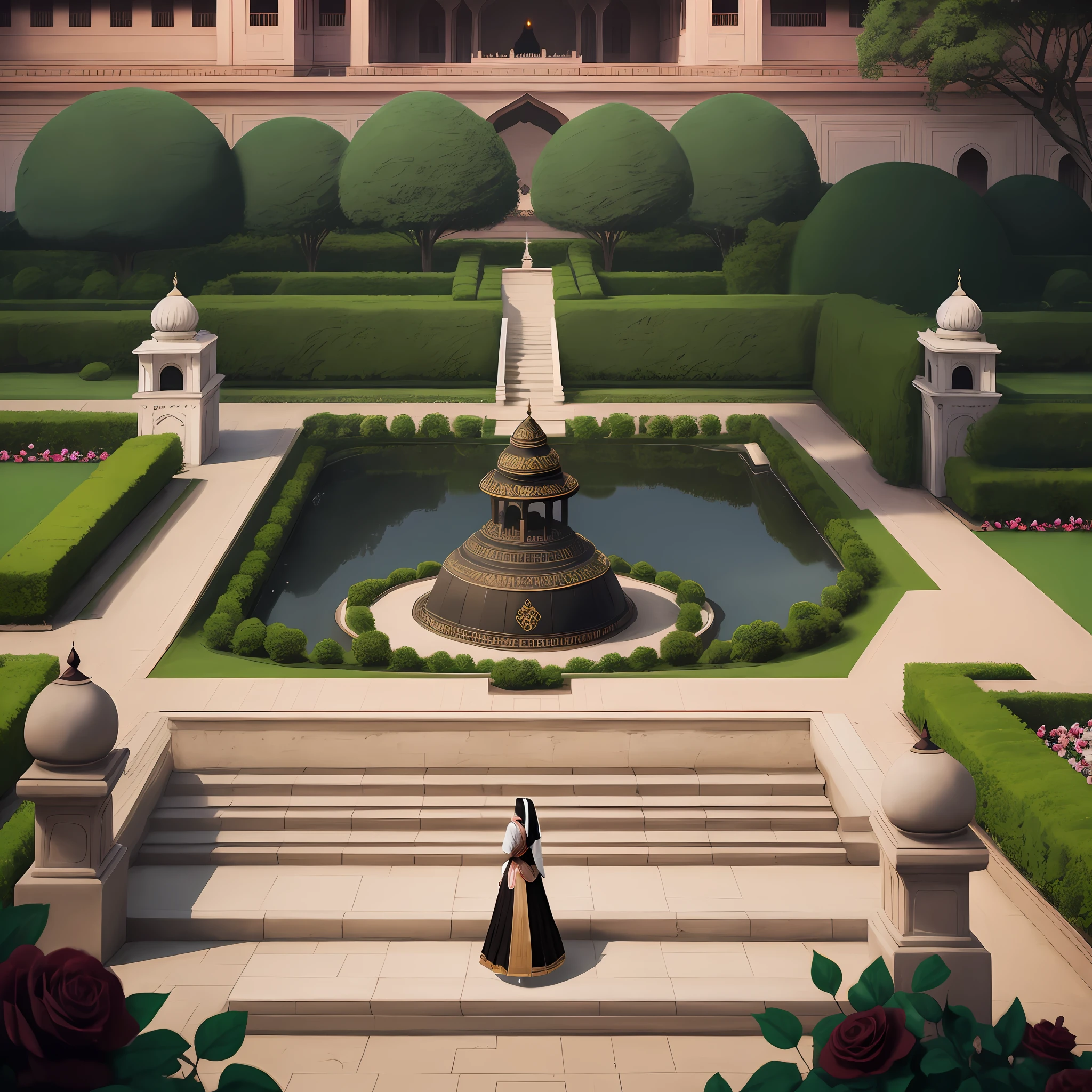 Black rose garden and Royal Indian Palace