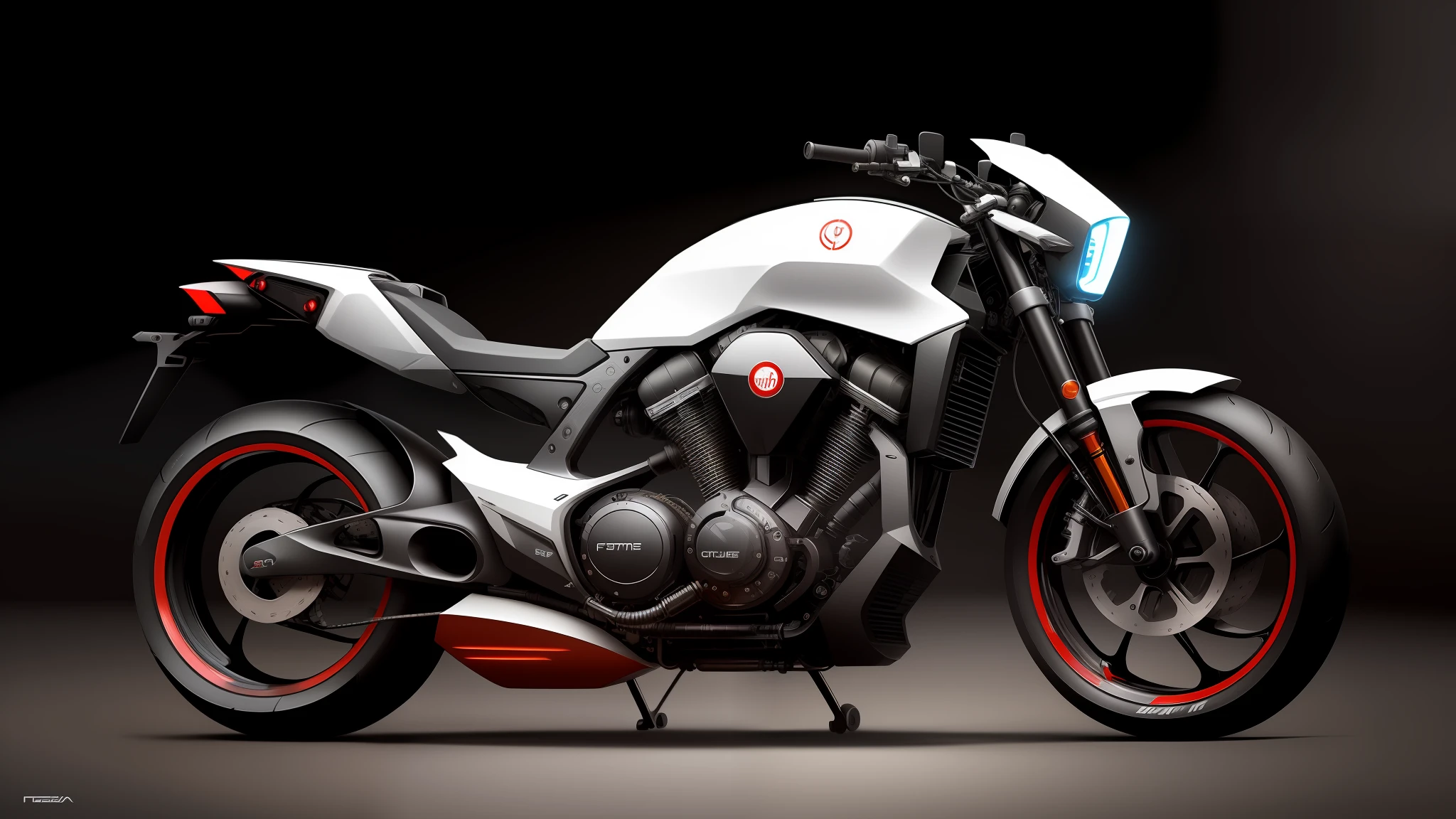 Future technology concept motorcycle, mechanical feeling, modular shape, tough style, HD rendering, industrial design, concept design