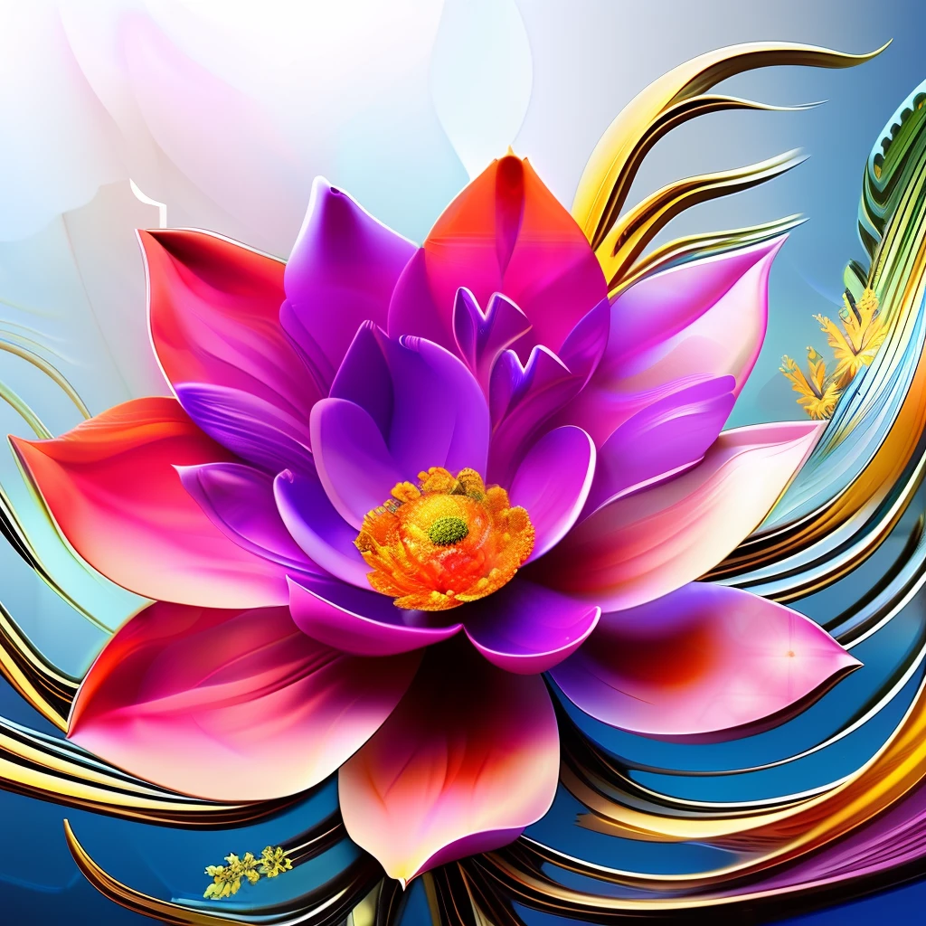 a stylized flower with multiple elements, Elemental Flowers