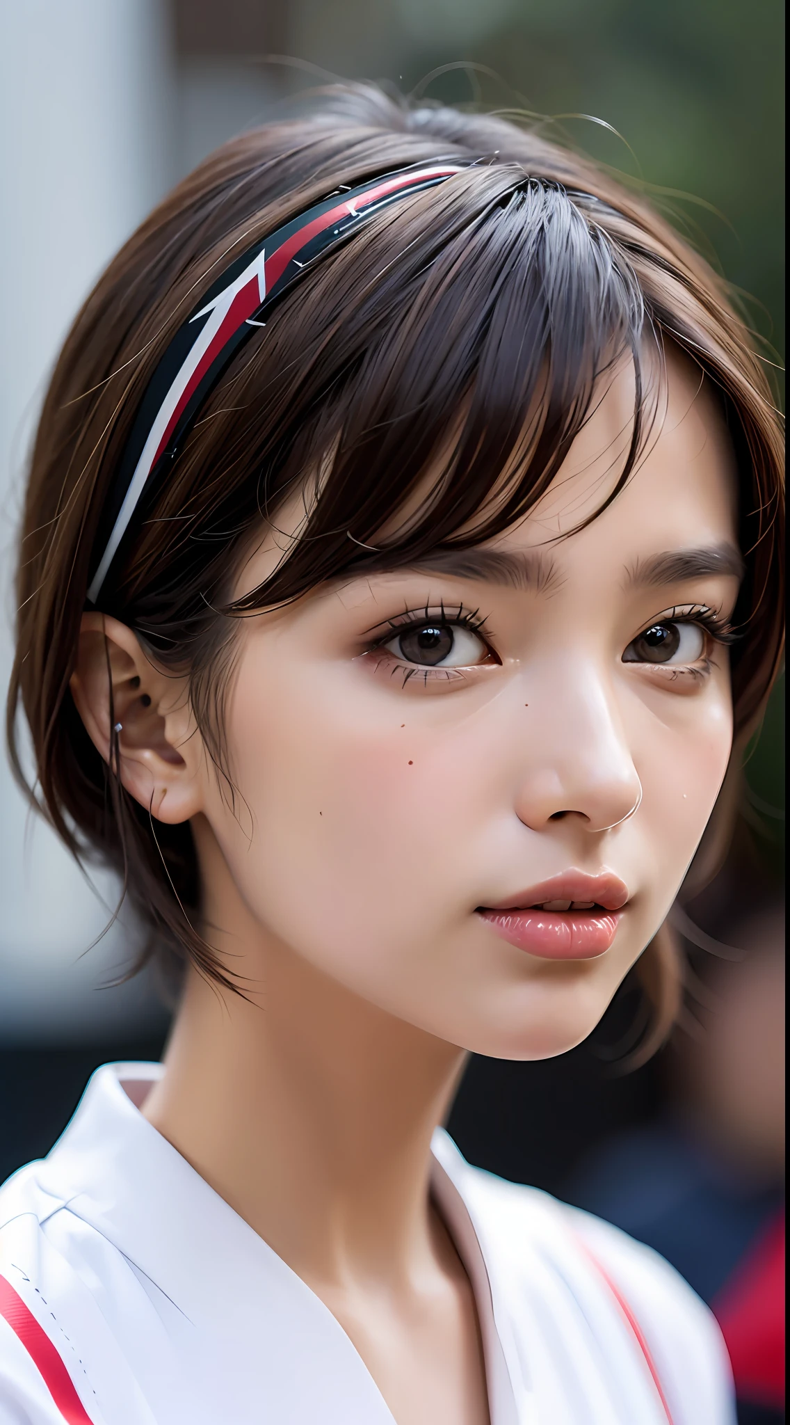 (São Paulo:1.5), close up, masterpiece, best quality, raw photo, photorealistic, face, incredibly absurdres, beautiful girl, cute, short hair, depth of field, highres, ultra-detailed, finely detail, extremely detailed, extremely detailed eyes and face, sharp pupils, realistic pupils, sharp focus, ccinematic lighting