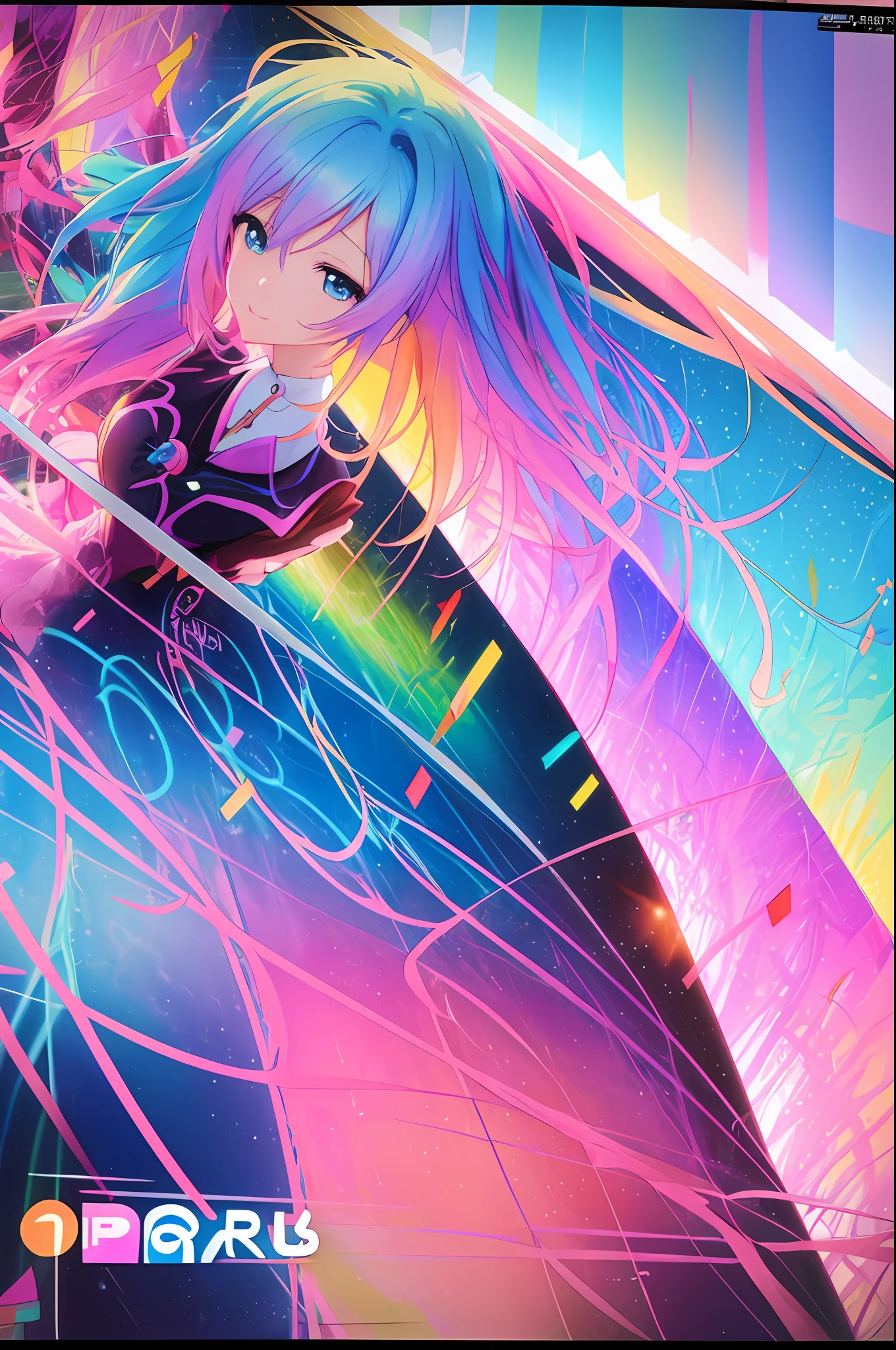 anime girl with colorful hair and a colorful dress, rossdraws pastel vibrant, rossdraws cartoon vibrant, anime style 4 k, beautiful anime portrait, artgerm colorful!!!, ! dream artgerm, beautiful anime girl, anime styled digital art, anime art wallpaper 4k, anime art wallpaper 4 k, digital anime art, extremely detailed artgerm