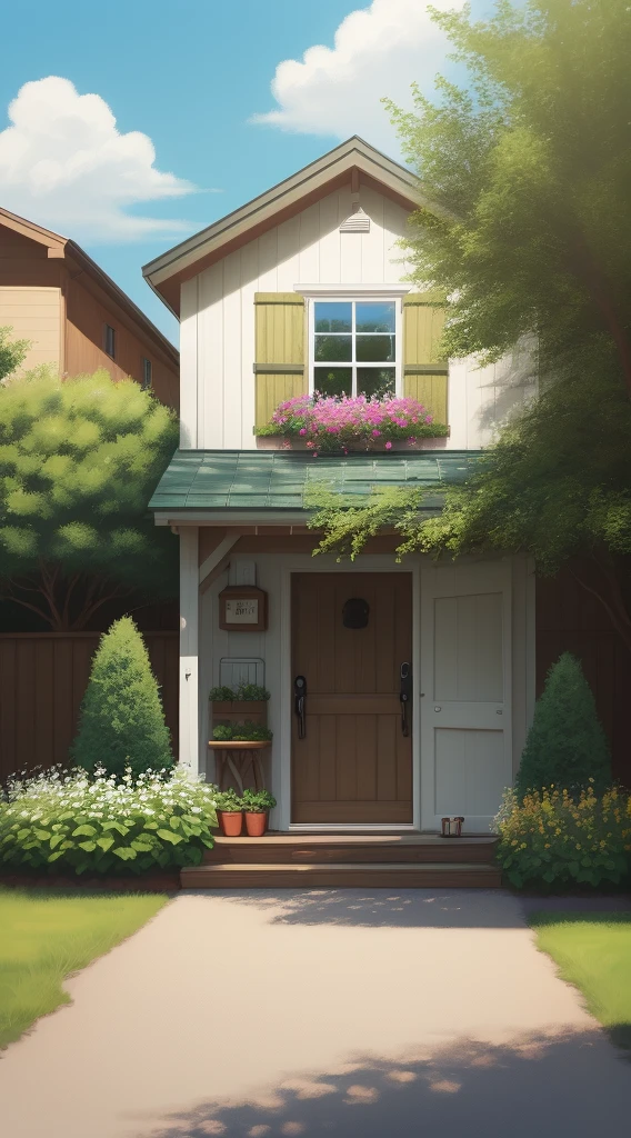 Summer outdoors, scene, hand painted
