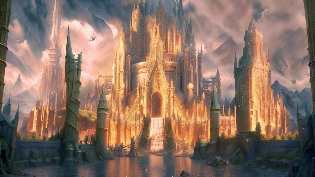 Elven World, Lord of the Rings, Middle Ages, Landscape, UHD, masterpiece, ccurate, super detail, best quality, high quality, high details, 4K