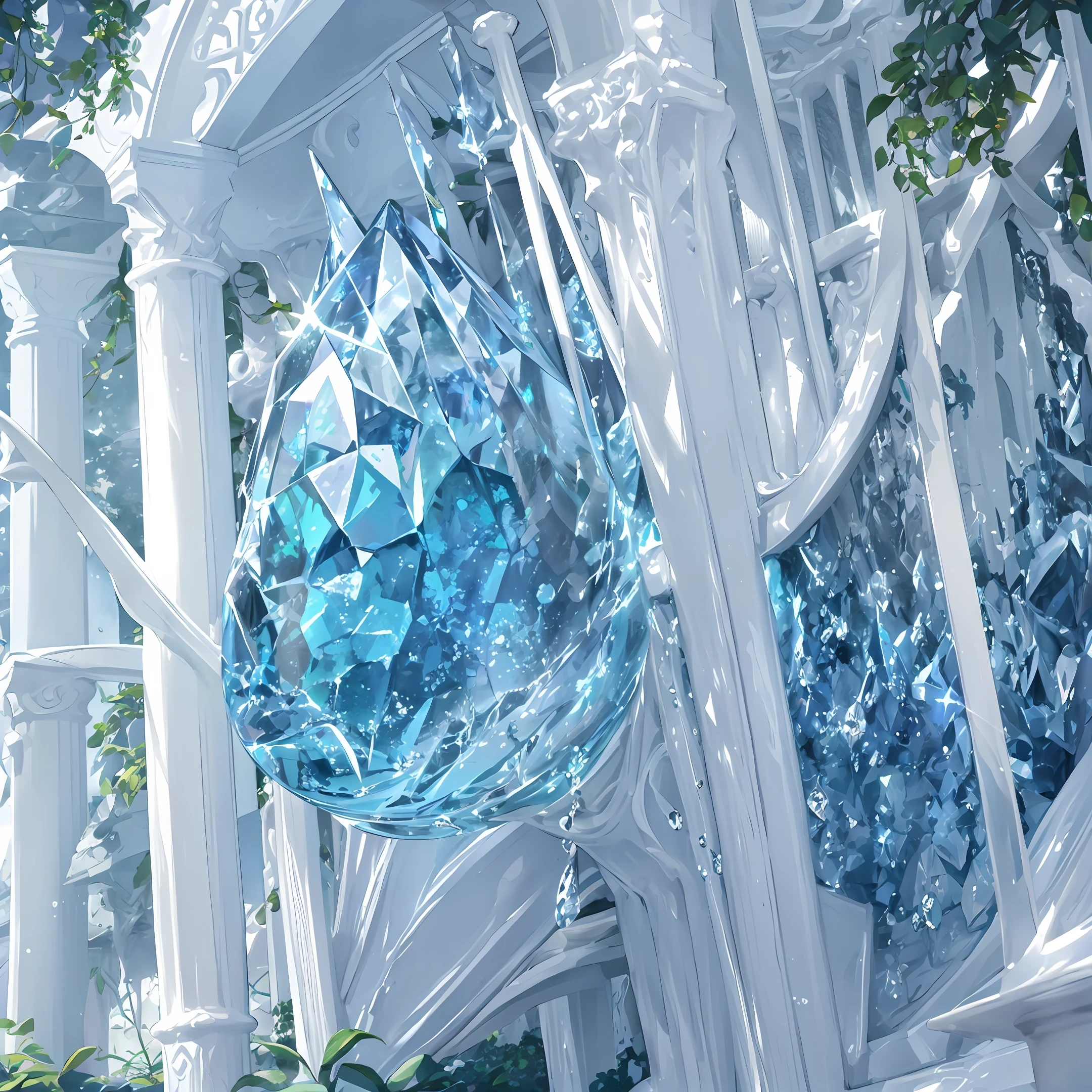 crystalized water droplet jewel dragon anthill fantasy semirealistic