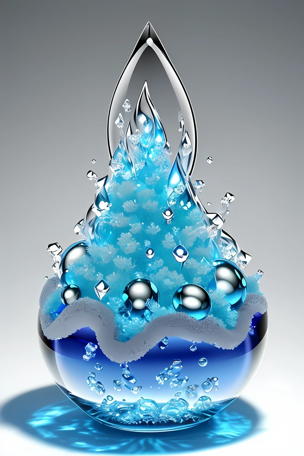 crystalized water droplet jewel dragon anthill fantasy semirealistic