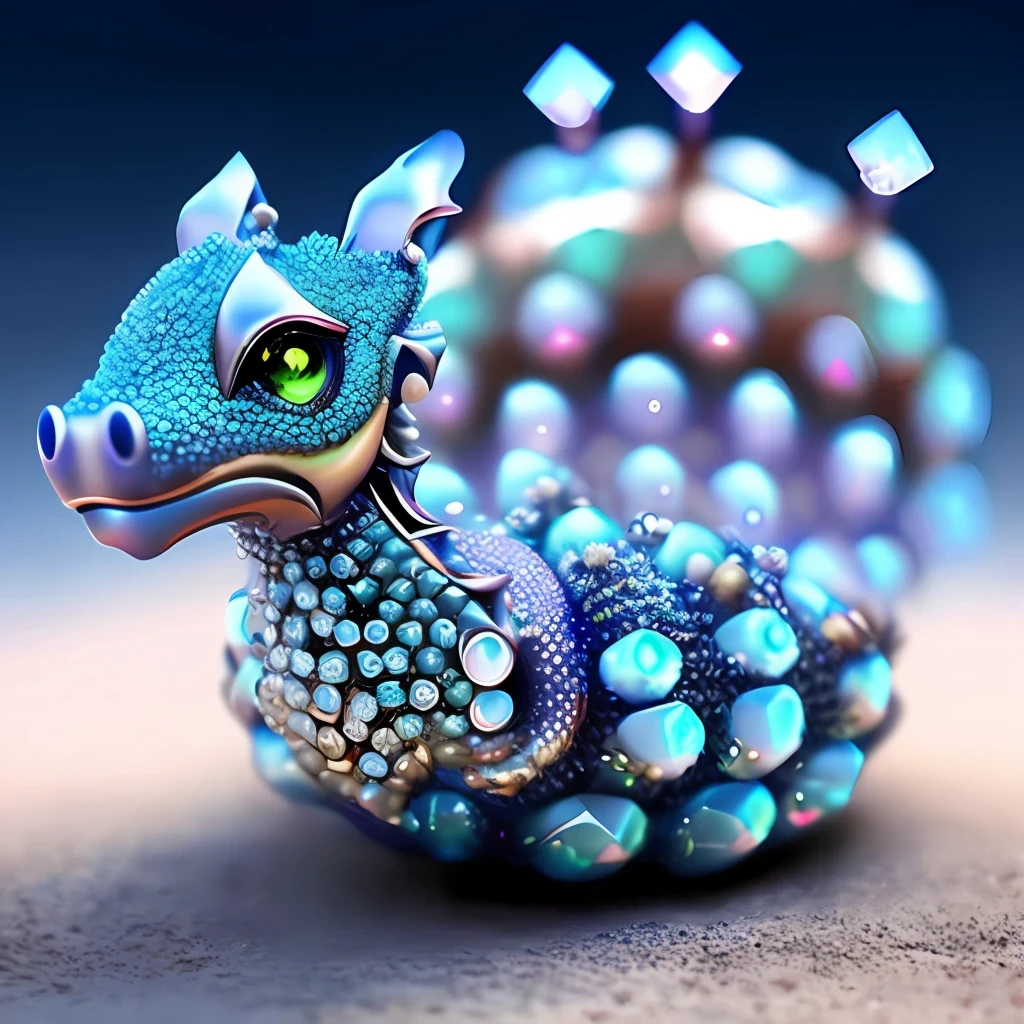 crystalized water droplet jewel dragon anthill fantasy semirealistic