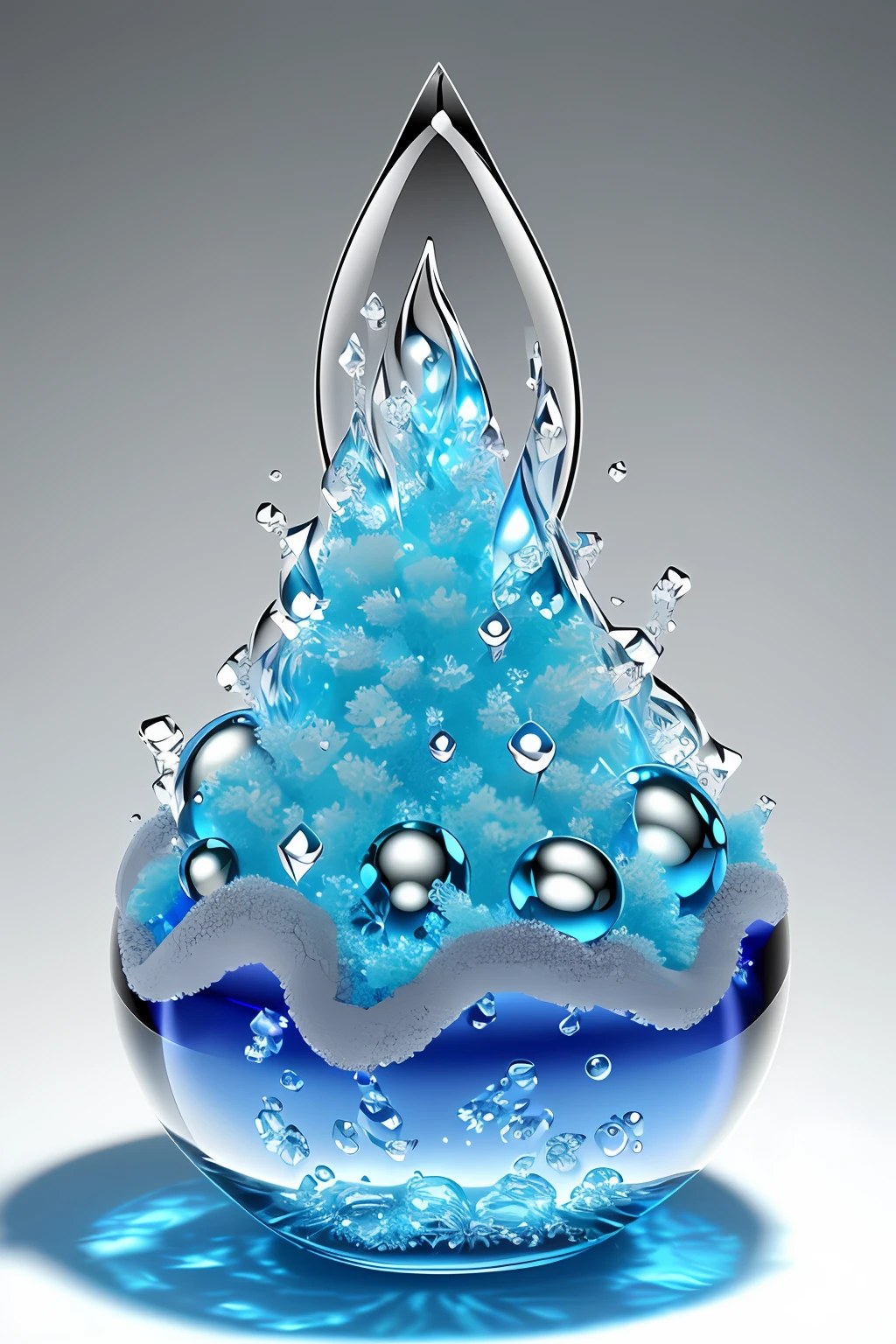 crystalized water droplet jewel dragon anthill fantasy semirealistic