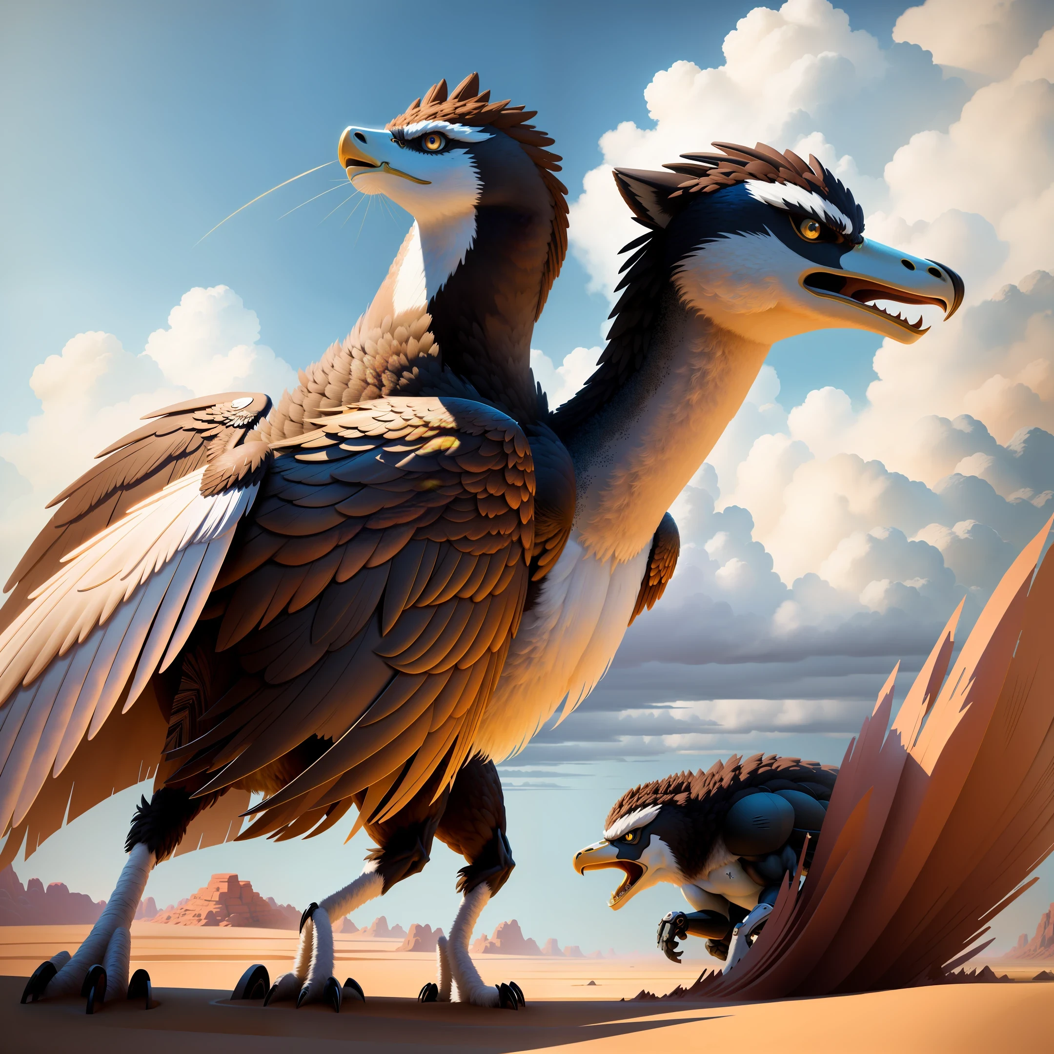 thunder falcon fantasy wind on anthill fierce semirealistic