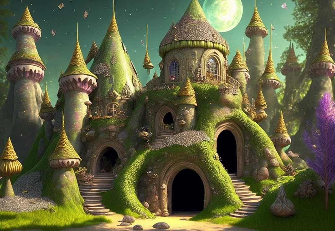 An anthill in a glittering fairy castle