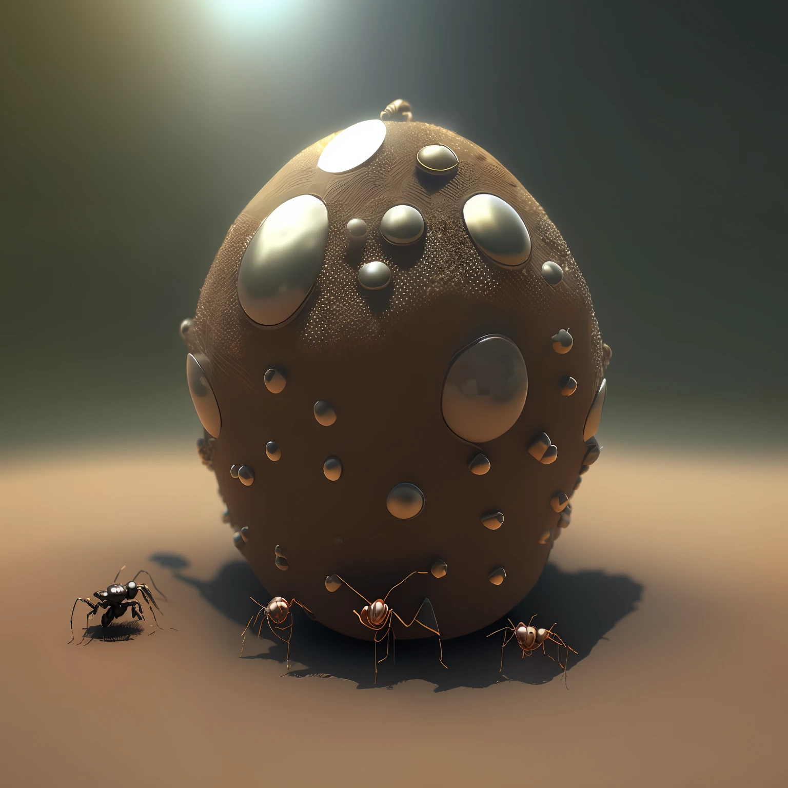 an ant hill,  capsule inspired with visual effects , realistic, hd HDR,4k upscale