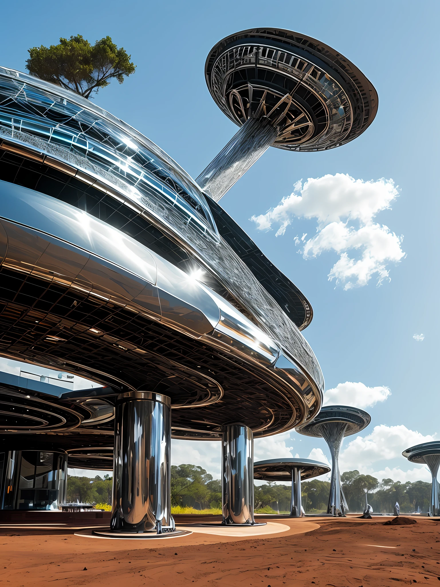 Anthill, metal, crystal, chrome, futuristic