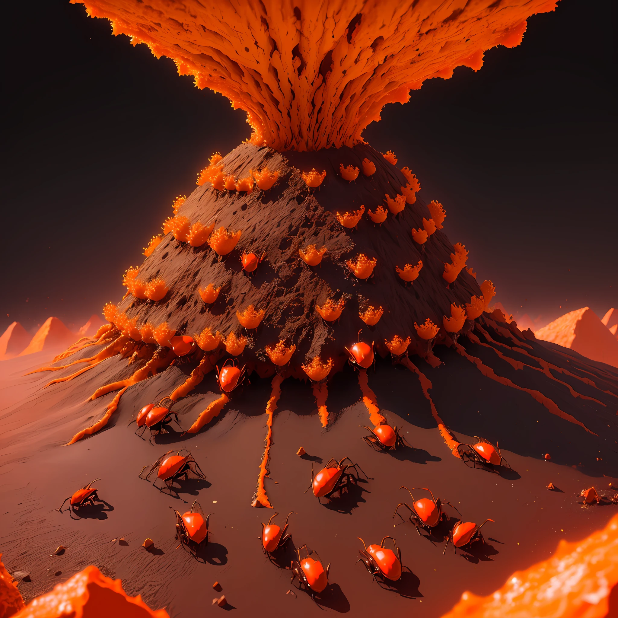 lava ants in anthill