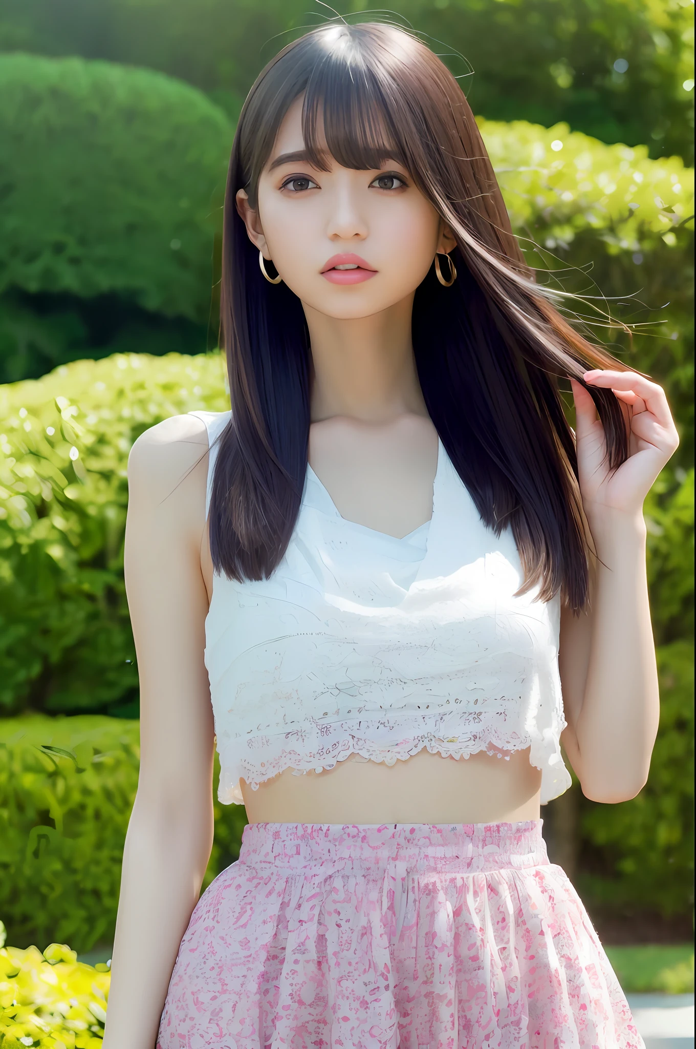 Full, (Goddess-like Happiness: 1.2), Kpop Idol, (RAW Photo: 1.2), (Realism: 1.4), (Masterpiece: 1.3), (Exquisite Detail: 1.2), Delicate and Beautiful Details, (Eye Details), (Facial Details), (20-year-old female), Petite, Big, Thin Waist, Skin Tightness, (looking_at_viewer), (Floating : 1.2), Dynamic Pose, Large Circle Earrings, slim_legs, (Best Quality: 1.4), (Super Resolution: 1.2), Cinema Light, (Highly Detailed Illustration), (Lip Gloss, Eyelashes, Best Quality, Ultra High Resolution, Depth of Field, Caustics, Wide Light, Natural Shadows, 85mm, f/1.4, ISO 200, 1/160s: 0.75),