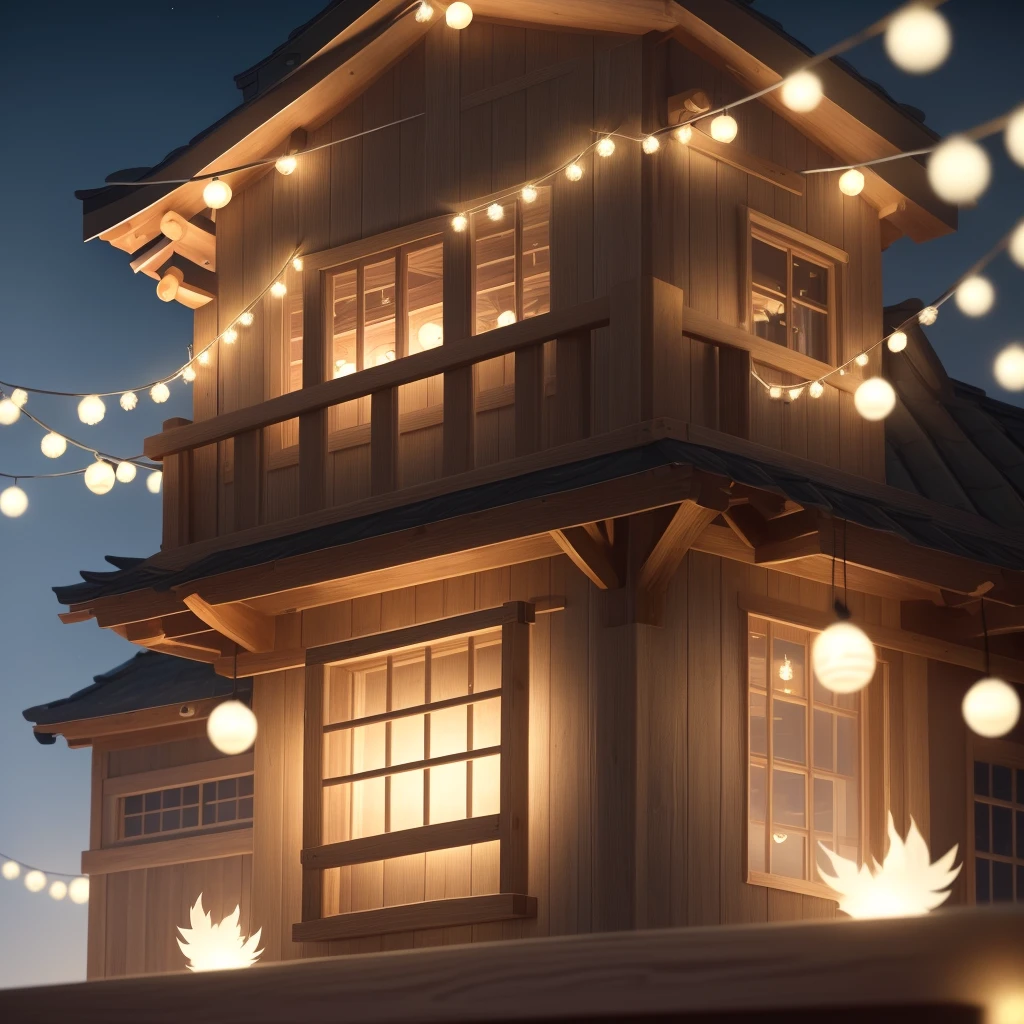 4080HD ULTRA HD, crows nest with a koi pond in the middle instead of eggs, twinkling fairy lights and black feathers as decorations