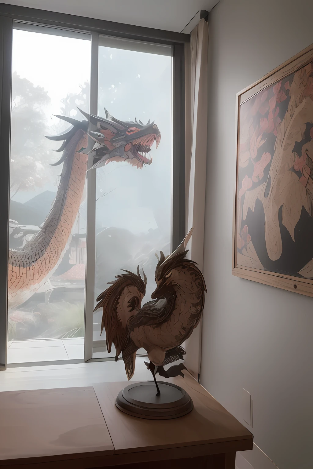 ((4K, masterpiece, best quality)), shuimobysim, Chinese painting, Chinese dragon, maxiskit,