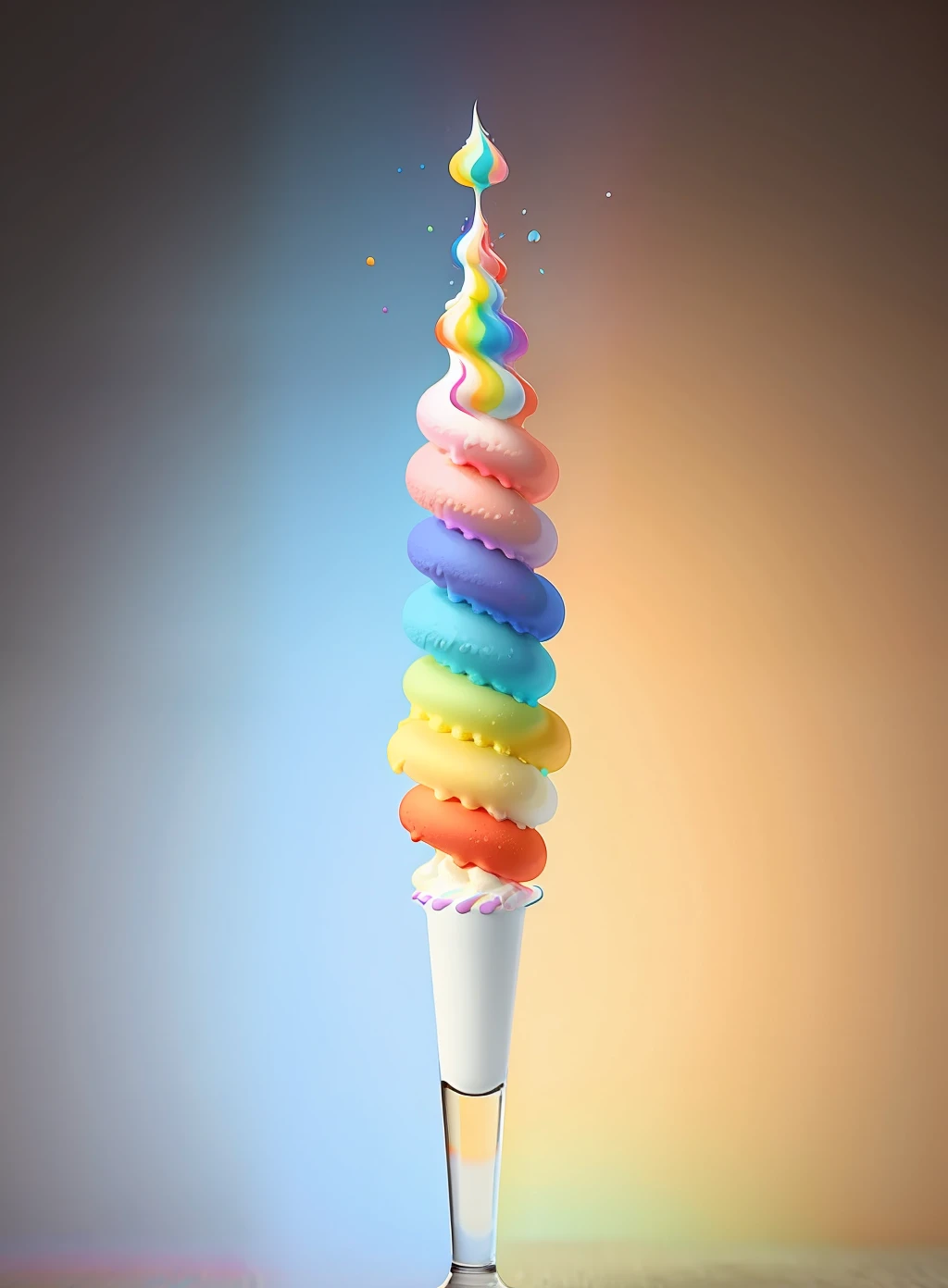 Rainbow-colored soft-serve ice cream