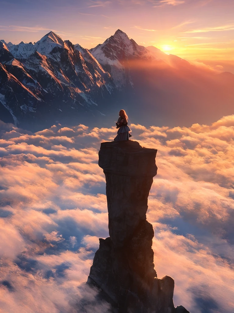 Best quality, masterpiece, sunset, rose, mountain, high resolution, 8k uhd, high quality, volumetric lighting, high resolution, 4k, 8k,