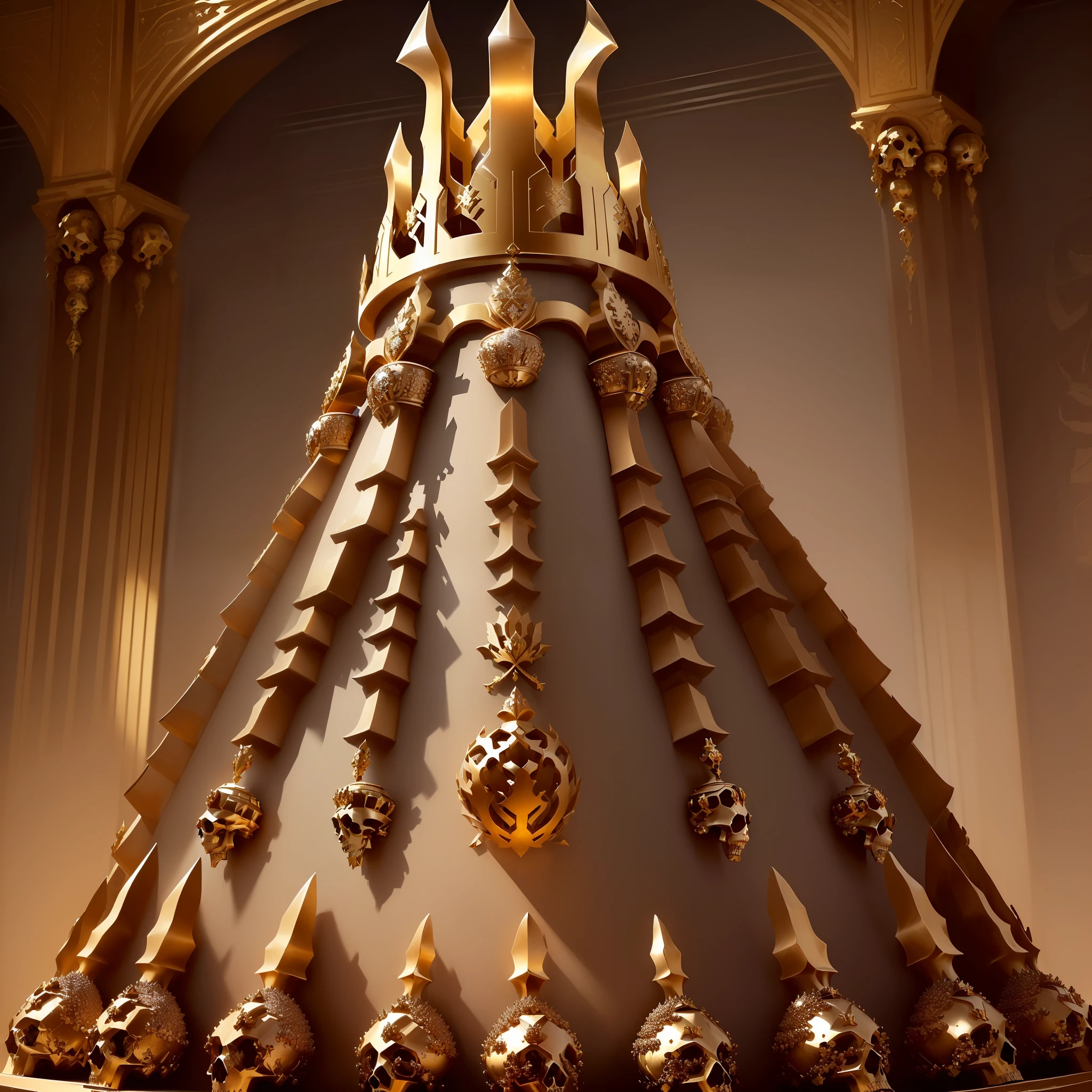 (with extremely detailed piles of mounds, anthills and small skulls, royal crown), (best lighting, ultra-detailed, proud, majestic), royal, royal clothing.
Prompt语言类型为德语。