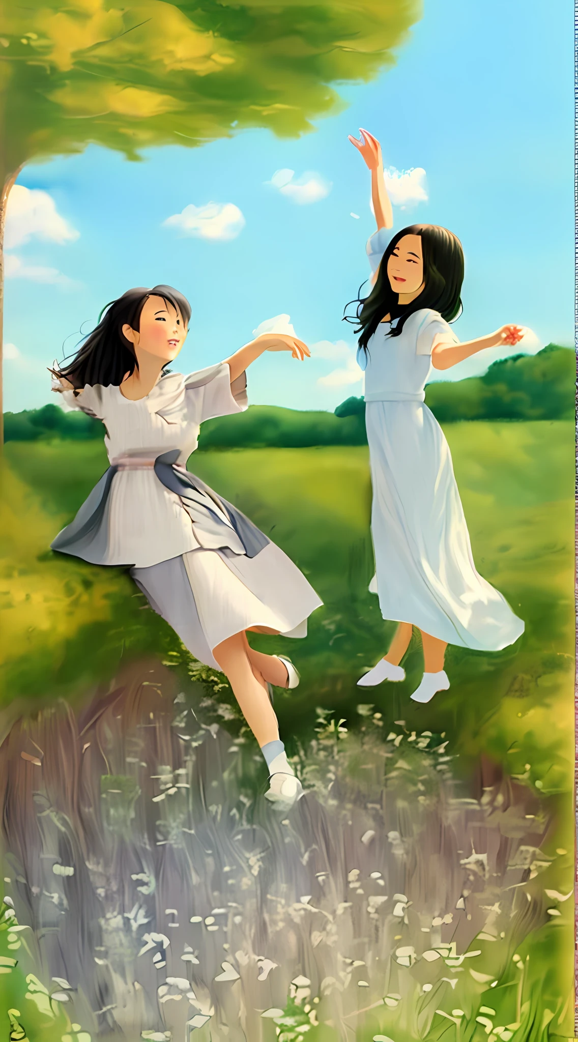 Illustration style, Ghibli style, oil painting